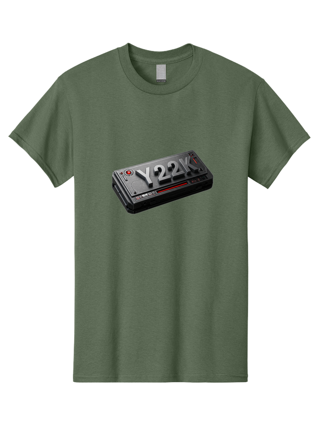 Y22K Men'S Graphic Tee, 100% Cotton, Comfortable Casual Summer Wear, Machine Washable, Futuristic Device, Y22K, Technology, Cyberpunk, Sleek Design, Metallic Surface, Red Accents, Futuristic Tech, Innovative Gadget, High-Tech Equipment, Bab598 13