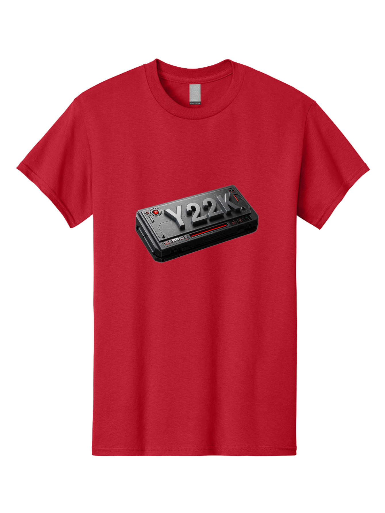 Y22K Men'S Graphic Tee, 100% Cotton, Comfortable Casual Summer Wear, Machine Washable, Futuristic Device, Y22K, Technology, Cyberpunk, Sleek Design, Metallic Surface, Red Accents, Futuristic Tech, Innovative Gadget, High-Tech Equipment, Bab598 11