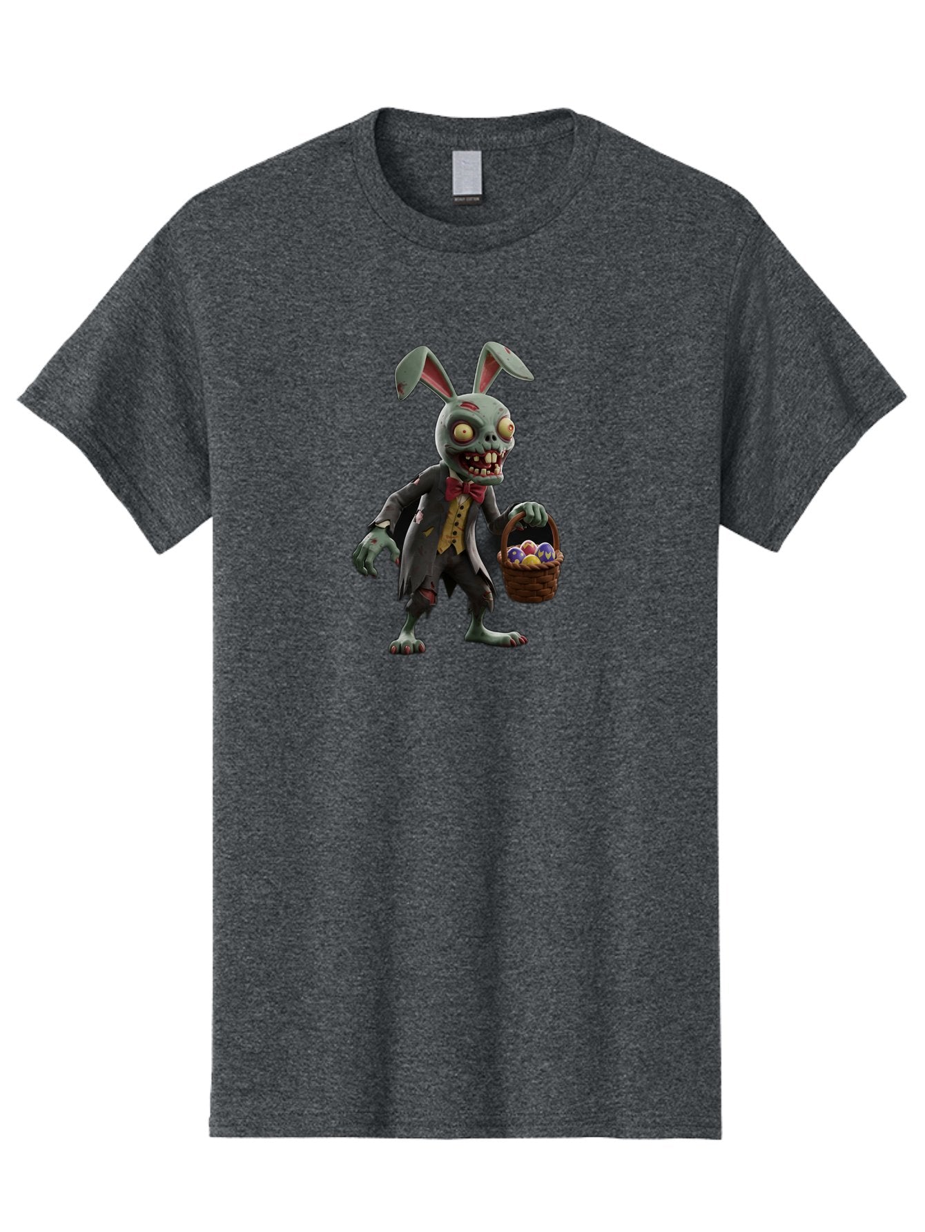 Zombie-Bunny Men'S Graphic Tee, 100% Cotton, Comfortable Casual Summer Wear, Machine Washable, Zombie Easter Bunny, Undead Rabbit, Easter Eggs, Horror Bunny, Creepy Rabbit, Zombie Character, Easter Basket, Colorful Eggs, Spooky Easter, Bab601 9