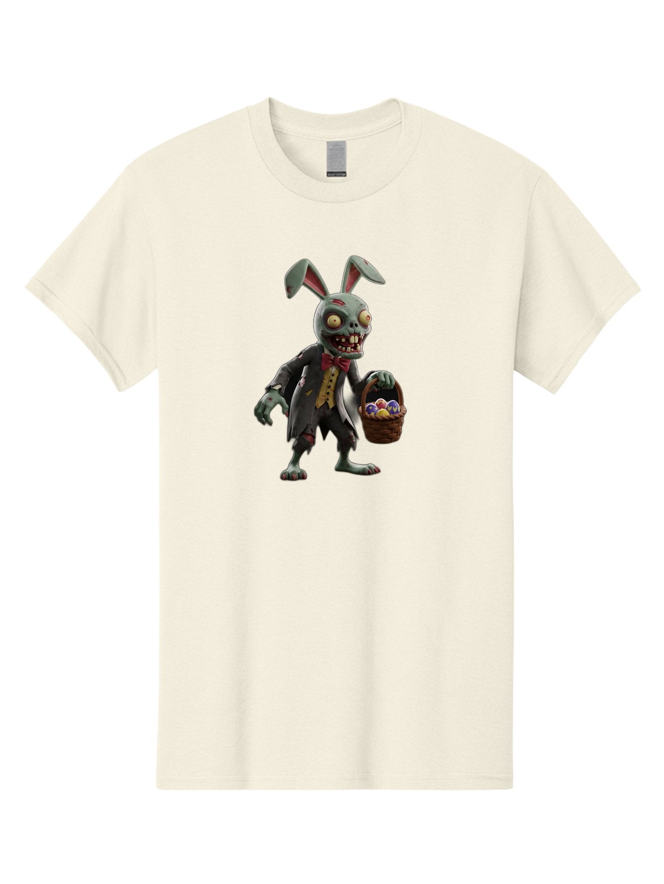 Zombie-Bunny Men'S Graphic Tee, 100% Cotton, Comfortable Casual Summer Wear, Machine Washable, Zombie Easter Bunny, Undead Rabbit, Easter Eggs, Horror Bunny, Creepy Rabbit, Zombie Character, Easter Basket, Colorful Eggs, Spooky Easter, Bab601 14