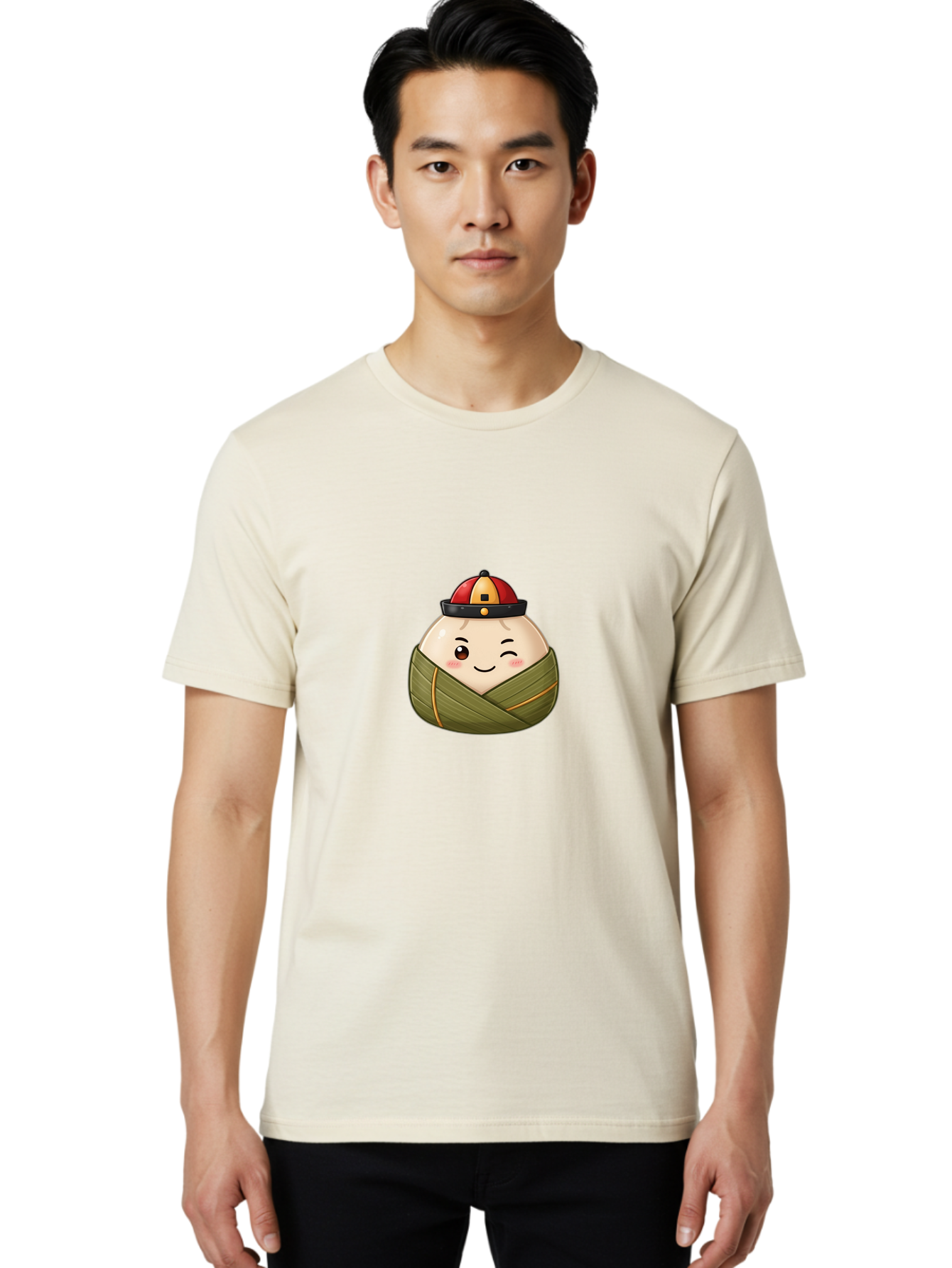 Zongzi-1 Men'S Graphic Tee, 100% Cotton, Comfortable Casual Summer Wear, Machine Washable, Zongzi Dumpling, Chinese Rice Dumpling, Dragon Boat Festival, Traditional Food, Cartoon Dumpling, Wrapped Dumpling, Smiling Dumpling, Bab602 27