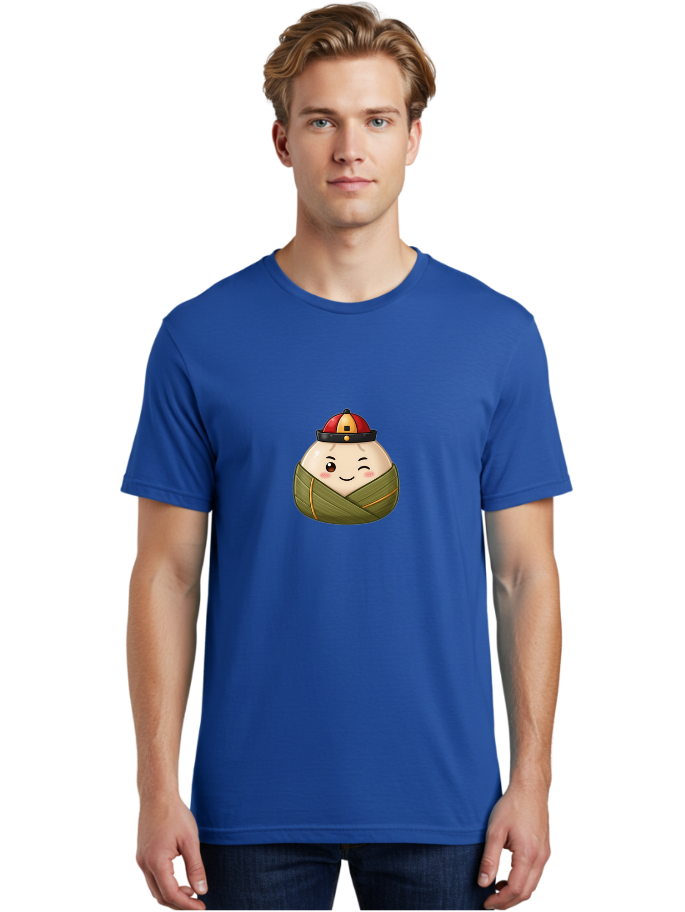 Zongzi-1 Men'S Graphic Tee, 100% Cotton, Comfortable Casual Summer Wear, Machine Washable, Zongzi Dumpling, Chinese Rice Dumpling, Dragon Boat Festival, Traditional Food, Cartoon Dumpling, Wrapped Dumpling, Smiling Dumpling, Bab602 28