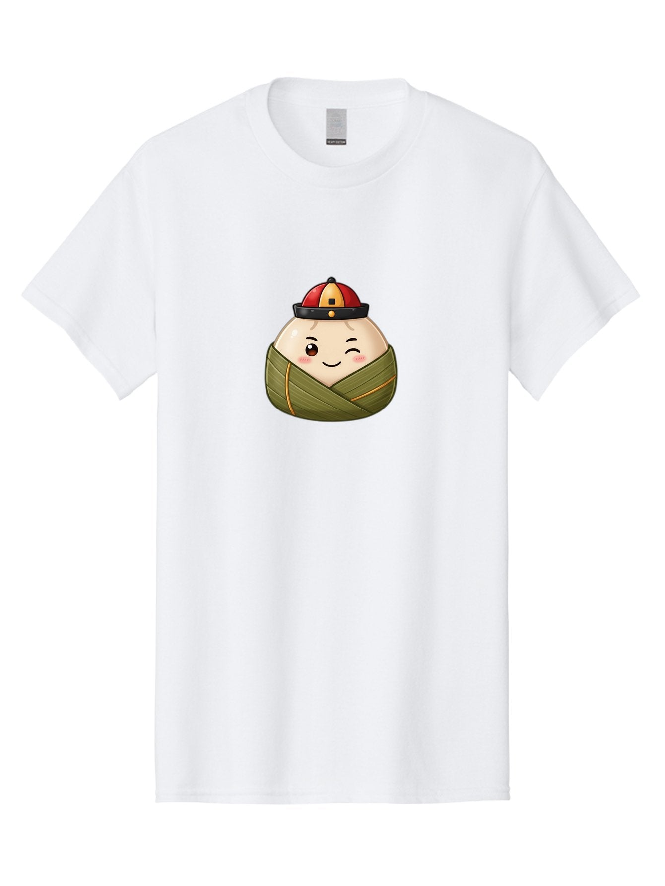 Zongzi-1 Men'S Graphic Tee, 100% Cotton, Comfortable Casual Summer Wear, Machine Washable, Zongzi Dumpling, Chinese Rice Dumpling, Dragon Boat Festival, Traditional Food, Cartoon Dumpling, Wrapped Dumpling, Smiling Dumpling, Bab602