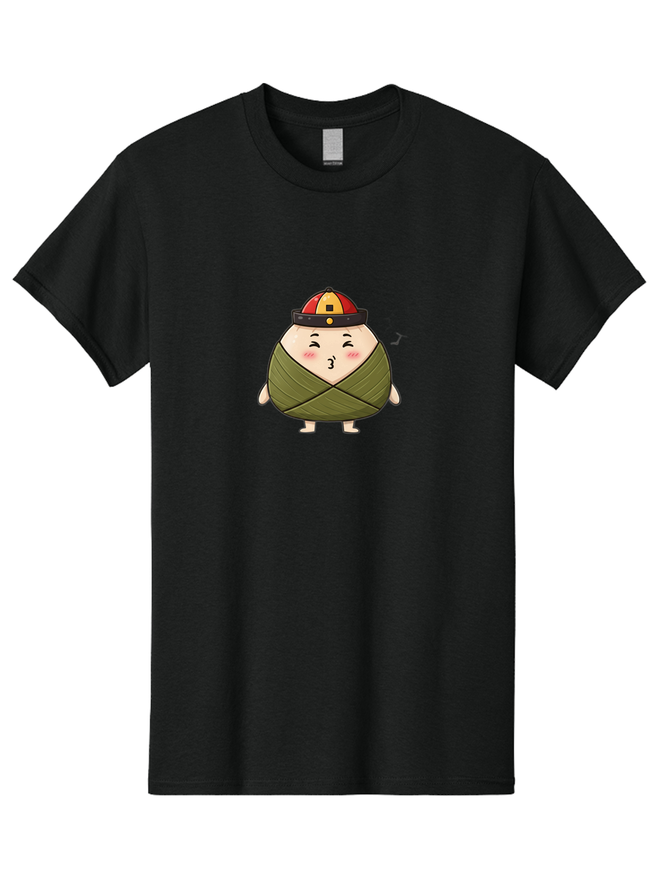 Zongzi-3 Men'S Graphic Tee, 100% Cotton, Comfortable Casual Summer Wear, Machine Washable, Cartoon Zongzi, Traditional Chinese Food, Wrapped Dumpling, Cute Character, Singing, Joyful Expression, Chinese Culture, Festival Treat, Bab604