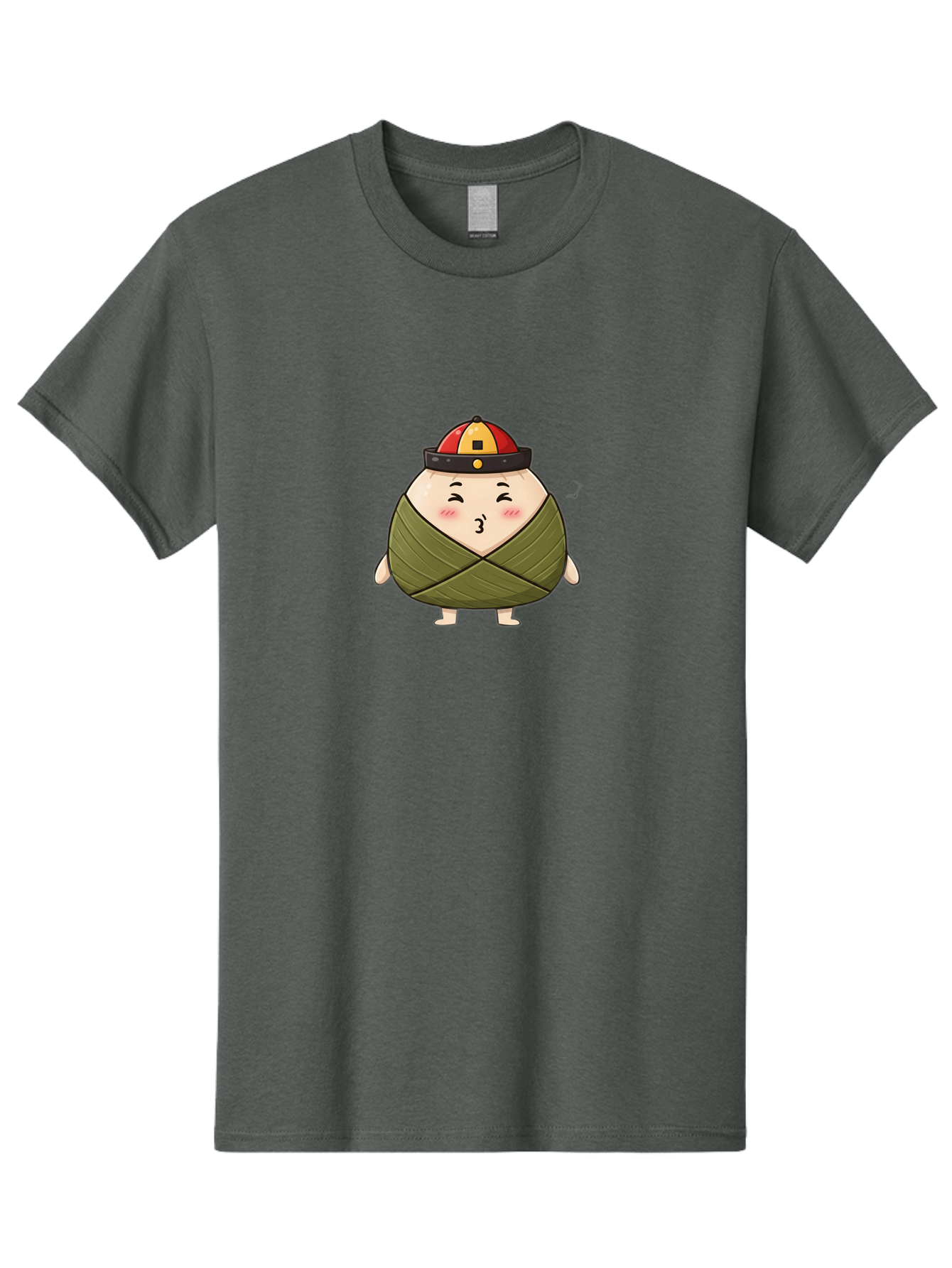 Zongzi-3 Men'S Graphic Tee, 100% Cotton, Comfortable Casual Summer Wear, Machine Washable, Cartoon Zongzi, Traditional Chinese Food, Wrapped Dumpling, Cute Character, Singing, Joyful Expression, Chinese Culture, Festival Treat, Bab604 6