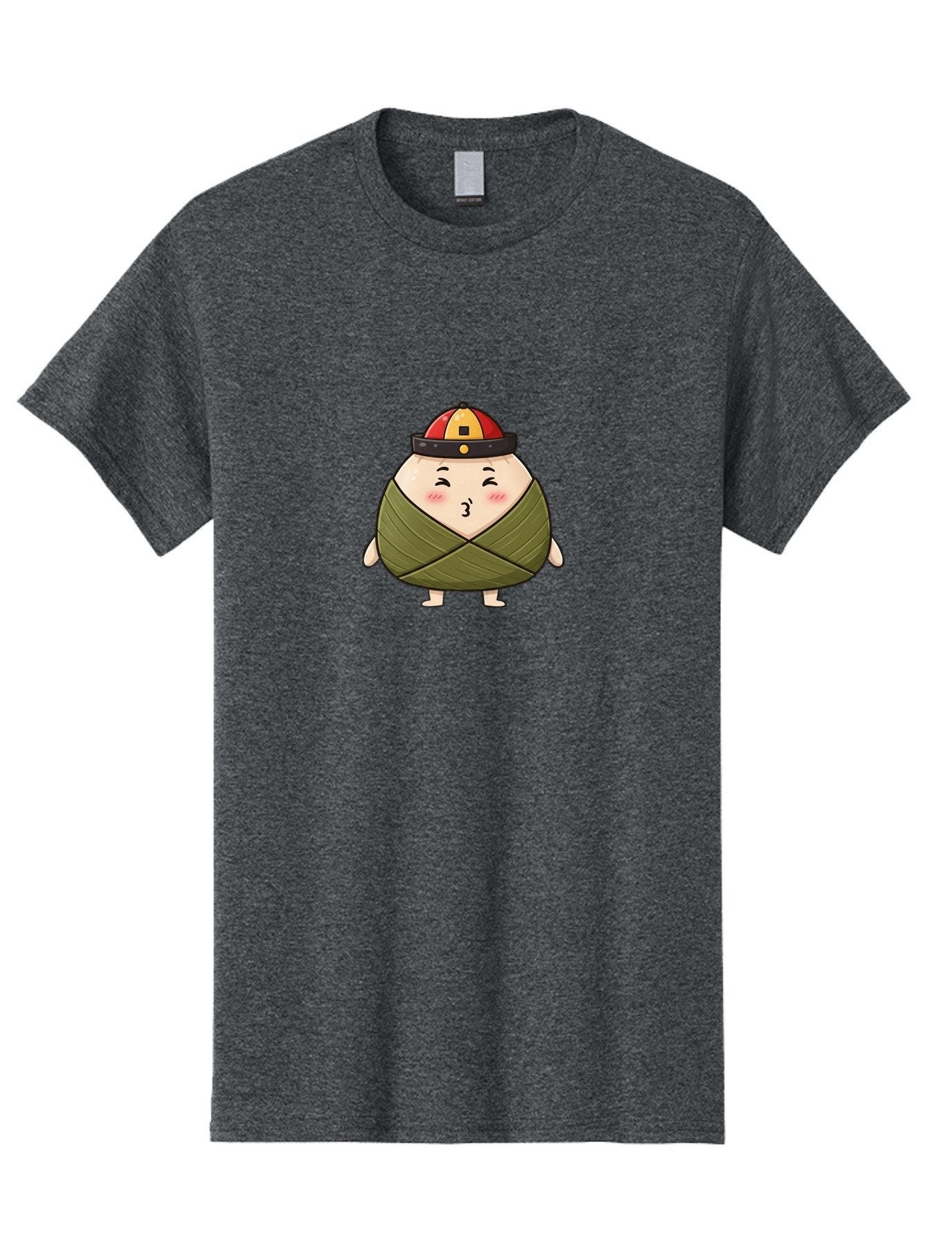 Zongzi-3 Men'S Graphic Tee, 100% Cotton, Comfortable Casual Summer Wear, Machine Washable, Cartoon Zongzi, Traditional Chinese Food, Wrapped Dumpling, Cute Character, Singing, Joyful Expression, Chinese Culture, Festival Treat, Bab604 4
