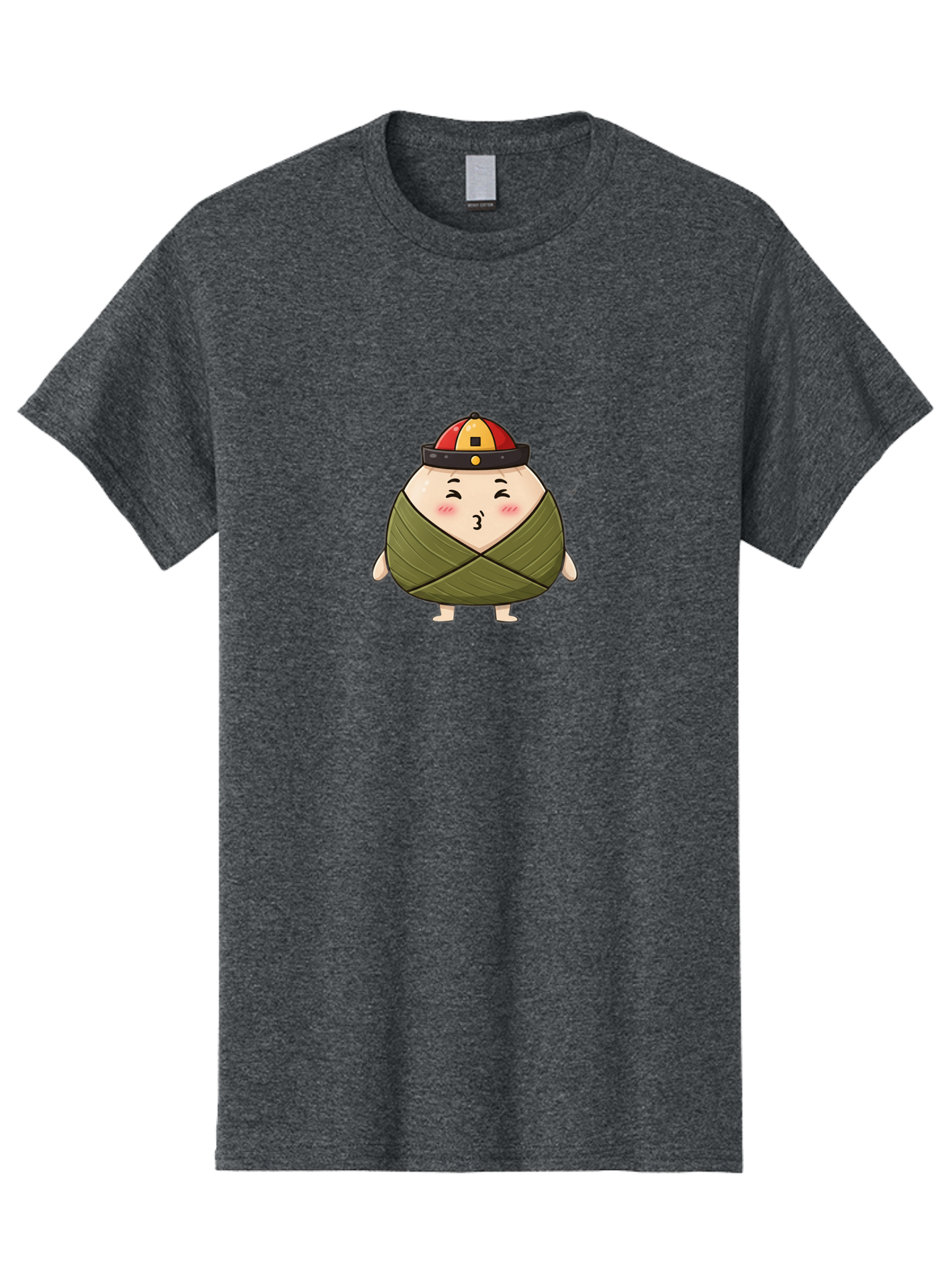 Zongzi-3 Men'S Graphic Tee, 100% Cotton, Comfortable Casual Summer Wear, Machine Washable, Cartoon Zongzi, Traditional Chinese Food, Wrapped Dumpling, Cute Character, Singing, Joyful Expression, Chinese Culture, Festival Treat, Bab604 12