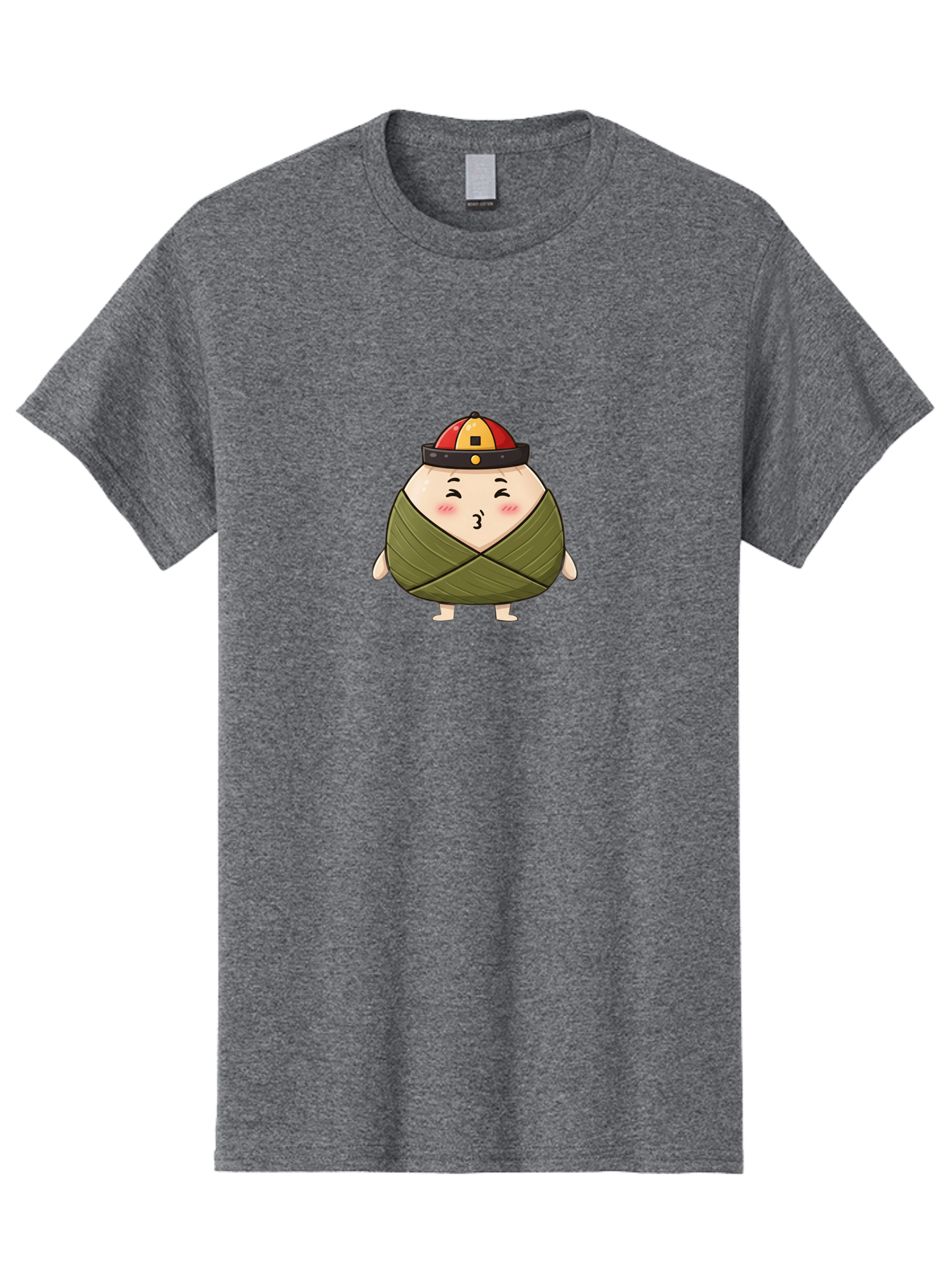 Zongzi-3 Men'S Graphic Tee, 100% Cotton, Comfortable Casual Summer Wear, Machine Washable, Cartoon Zongzi, Traditional Chinese Food, Wrapped Dumpling, Cute Character, Singing, Joyful Expression, Chinese Culture, Festival Treat, Bab604 4
