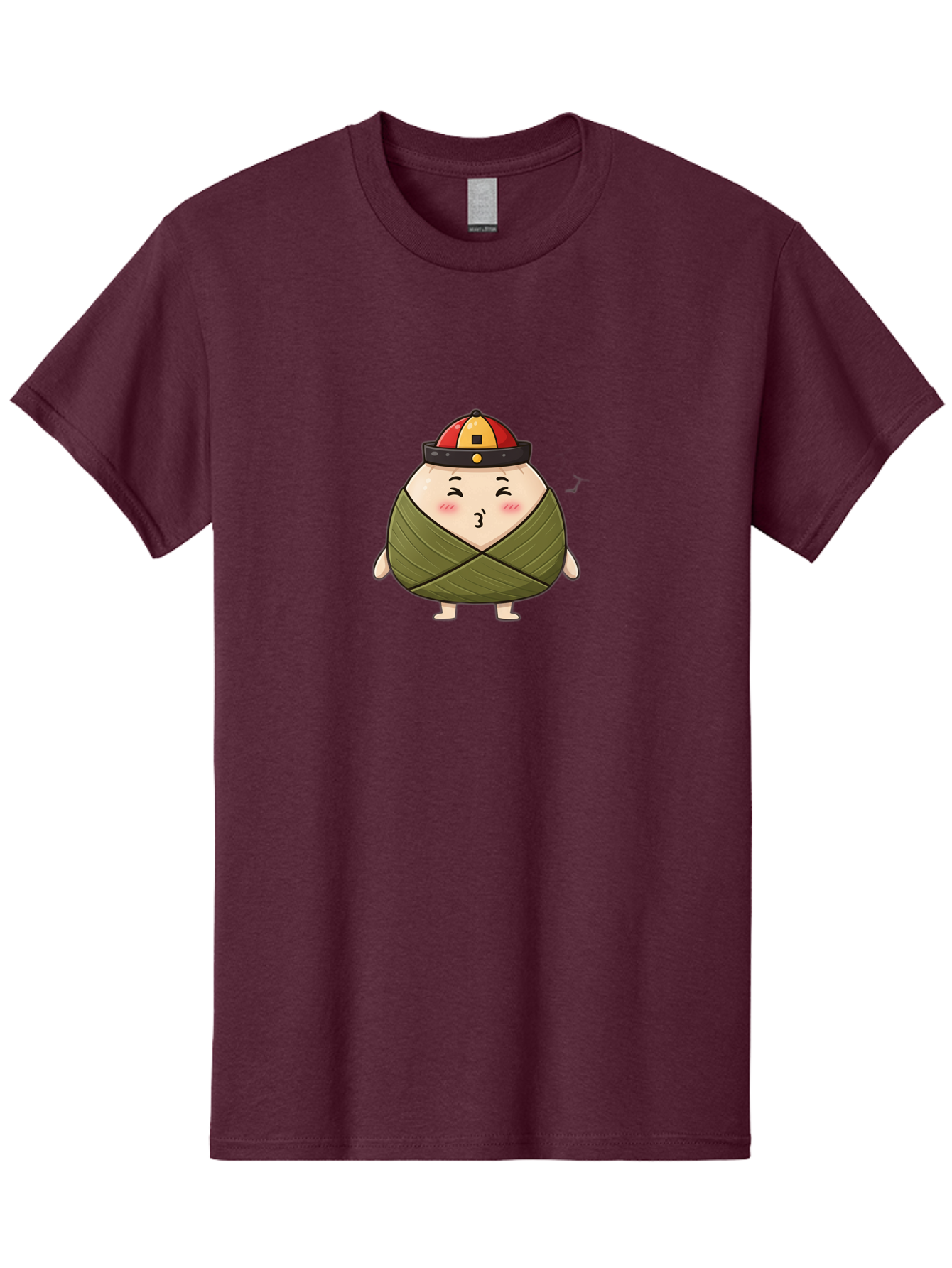 Zongzi-3 Men'S Graphic Tee, 100% Cotton, Comfortable Casual Summer Wear, Machine Washable, Cartoon Zongzi, Traditional Chinese Food, Wrapped Dumpling, Cute Character, Singing, Joyful Expression, Chinese Culture, Festival Treat, Bab604