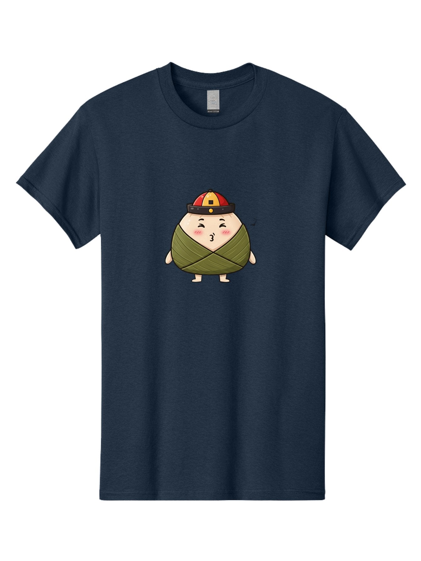 Zongzi-3 Men'S Graphic Tee, 100% Cotton, Comfortable Casual Summer Wear, Machine Washable, Cartoon Zongzi, Traditional Chinese Food, Wrapped Dumpling, Cute Character, Singing, Joyful Expression, Chinese Culture, Festival Treat, Bab604