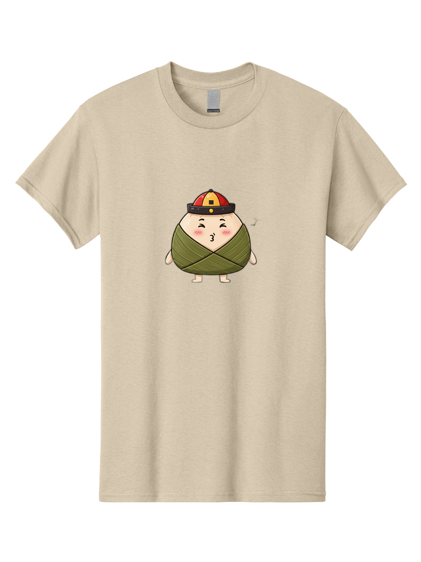Zongzi-3 Men'S Graphic Tee, 100% Cotton, Comfortable Casual Summer Wear, Machine Washable, Cartoon Zongzi, Traditional Chinese Food, Wrapped Dumpling, Cute Character, Singing, Joyful Expression, Chinese Culture, Festival Treat, Bab604 7