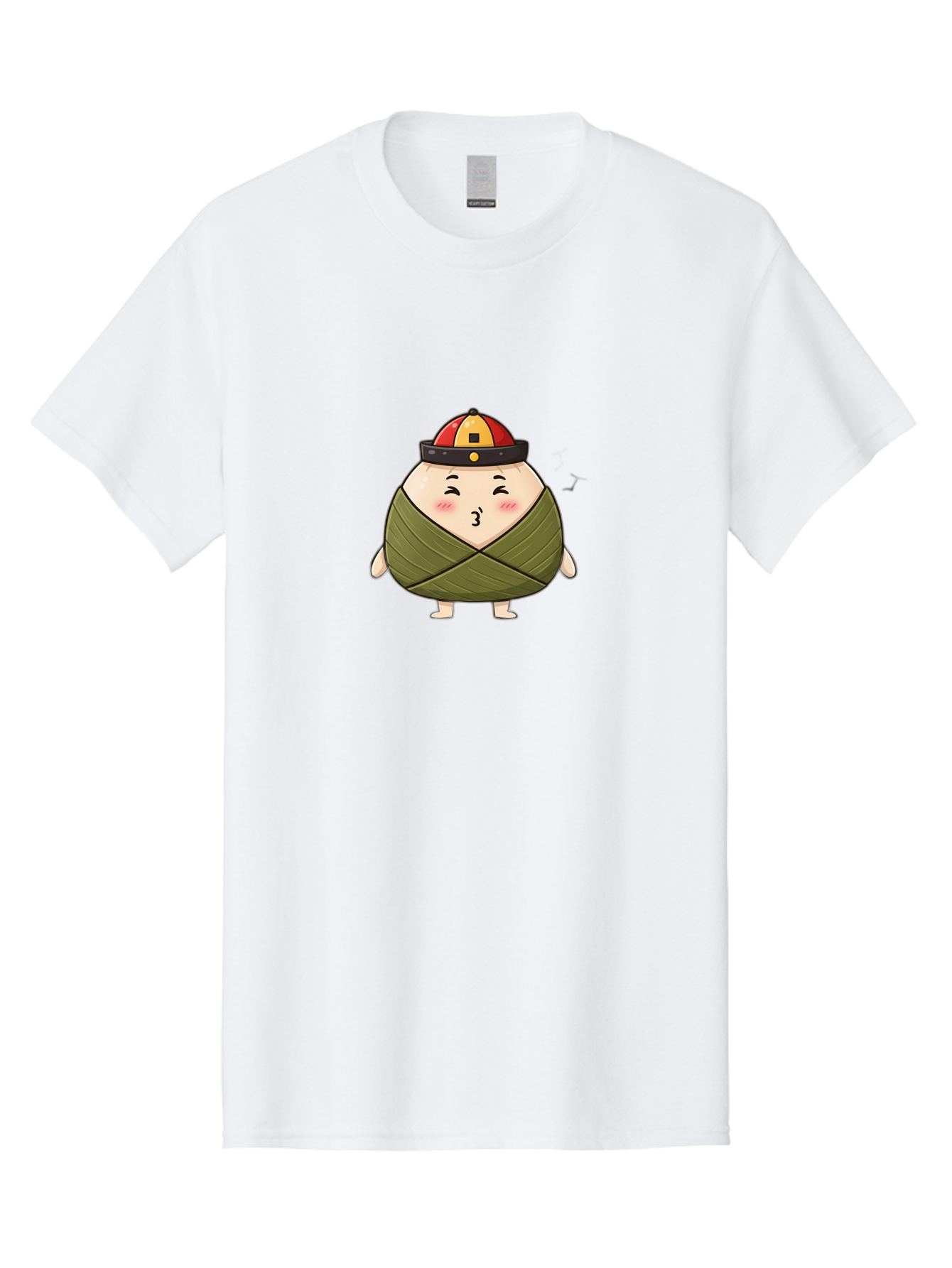 Zongzi-3 Men'S Graphic Tee, 100% Cotton, Comfortable Casual Summer Wear, Machine Washable, Cartoon Zongzi, Traditional Chinese Food, Wrapped Dumpling, Cute Character, Singing, Joyful Expression, Chinese Culture, Festival Treat, Bab604 15