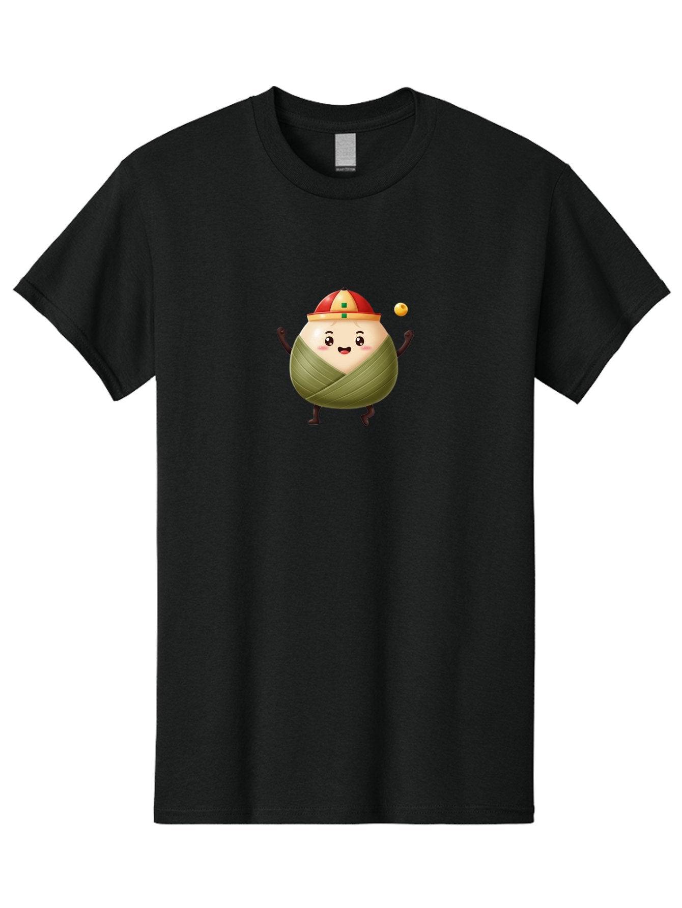 Zongzi-4 Men'S Graphic Tee, 100% Cotton, Comfortable Casual Summer Wear, Machine Washable, Zongzi Character, Dumpling Mascot, Chinese Food, Wrapped Dumpling, Cartoon Character, Playing Ball, Fun Design, Festive Atmosphere, Cultural Icon, Bab605 3