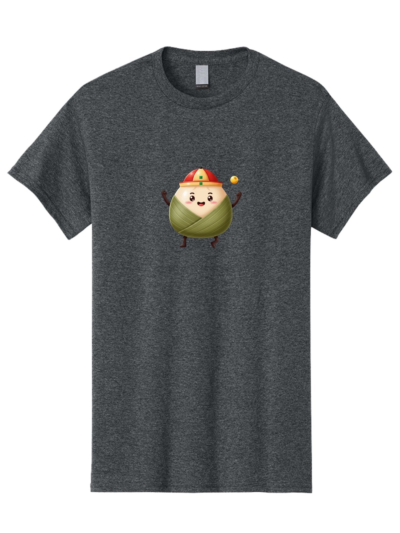 Zongzi-4 Men'S Graphic Tee, 100% Cotton, Comfortable Casual Summer Wear, Machine Washable, Zongzi Character, Dumpling Mascot, Chinese Food, Wrapped Dumpling, Cartoon Character, Playing Ball, Fun Design, Festive Atmosphere, Cultural Icon, Bab605 13