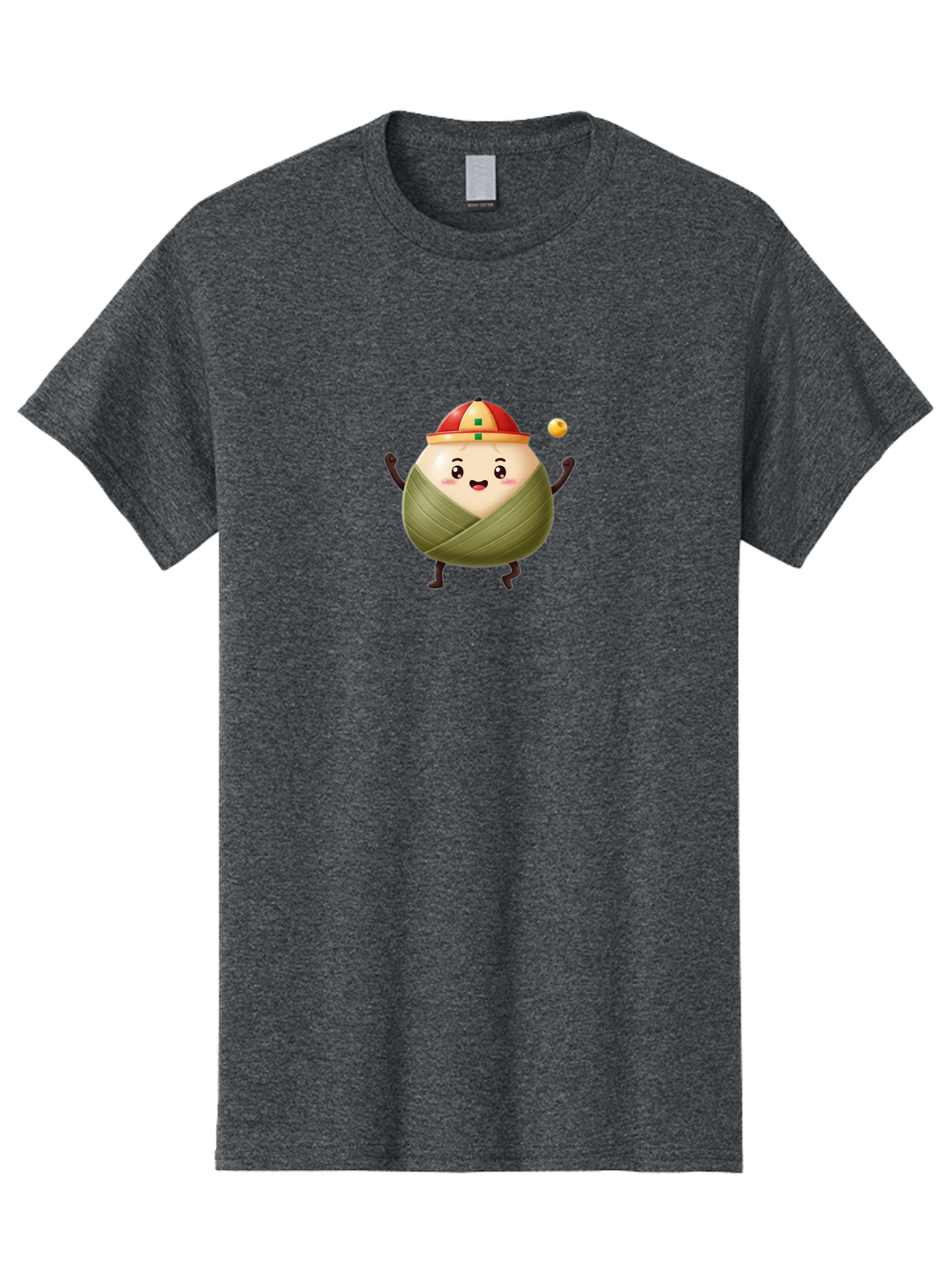 Zongzi-4 Men'S Graphic Tee, 100% Cotton, Comfortable Casual Summer Wear, Machine Washable, Zongzi Character, Dumpling Mascot, Chinese Food, Wrapped Dumpling, Cartoon Character, Playing Ball, Fun Design, Festive Atmosphere, Cultural Icon, Bab605 15
