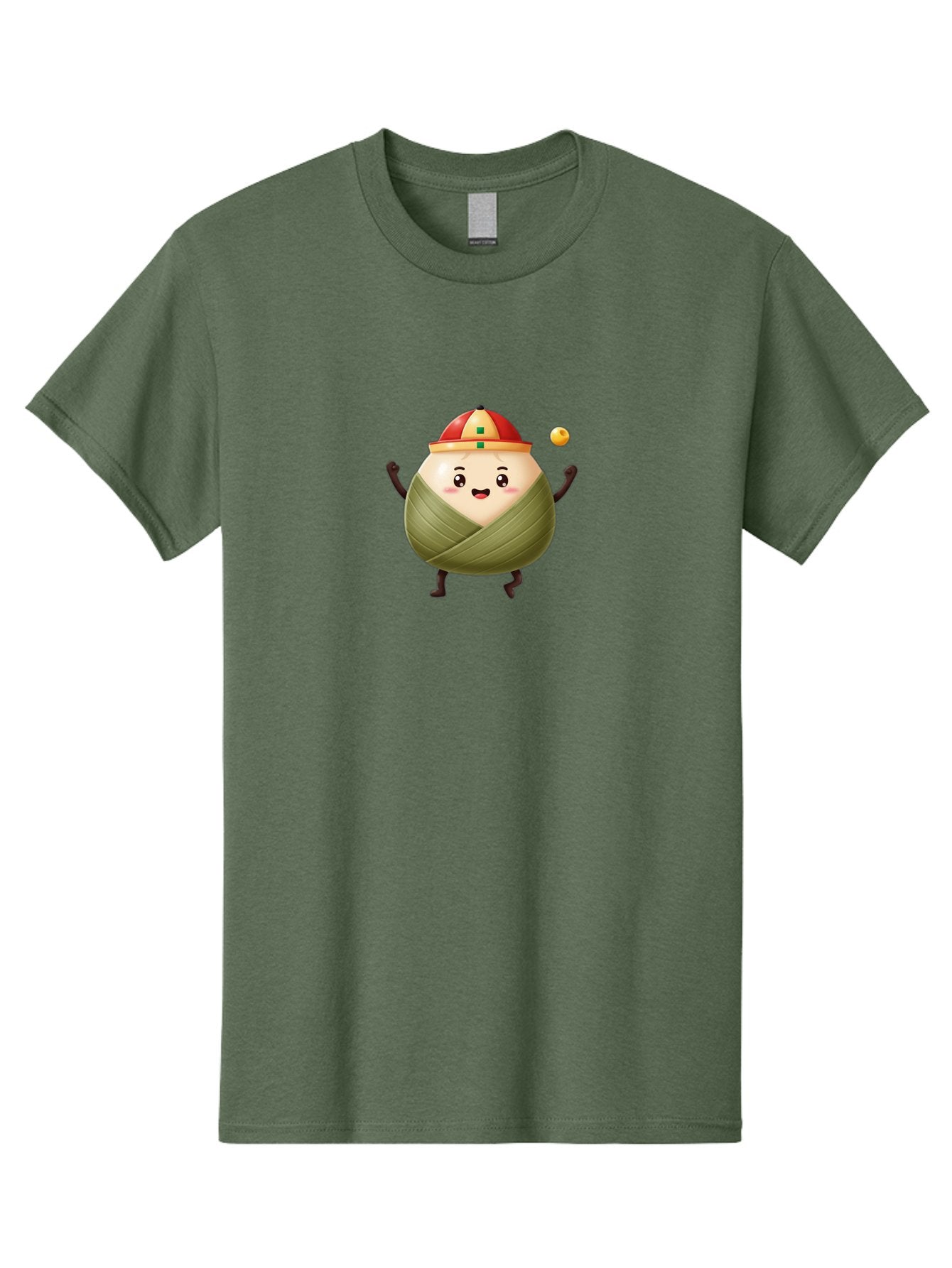 Zongzi-4 Men'S Graphic Tee, 100% Cotton, Comfortable Casual Summer Wear, Machine Washable, Zongzi Character, Dumpling Mascot, Chinese Food, Wrapped Dumpling, Cartoon Character, Playing Ball, Fun Design, Festive Atmosphere, Cultural Icon, Bab605 14