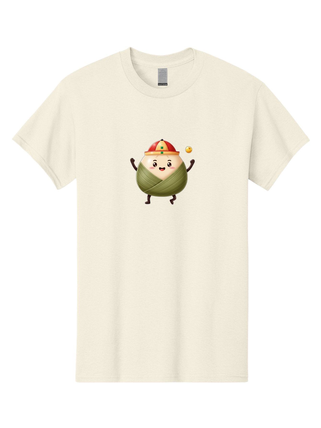 Zongzi-4 Men'S Graphic Tee, 100% Cotton, Comfortable Casual Summer Wear, Machine Washable, Zongzi Character, Dumpling Mascot, Chinese Food, Wrapped Dumpling, Cartoon Character, Playing Ball, Fun Design, Festive Atmosphere, Cultural Icon, Bab605 6