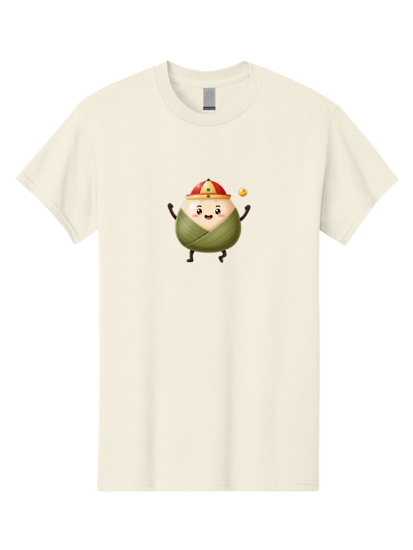 Zongzi-4 Men'S Graphic Tee, 100% Cotton, Comfortable Casual Summer Wear, Machine Washable, Zongzi Character, Dumpling Mascot, Chinese Food, Wrapped Dumpling, Cartoon Character, Playing Ball, Fun Design, Festive Atmosphere, Cultural Icon, Bab605 7