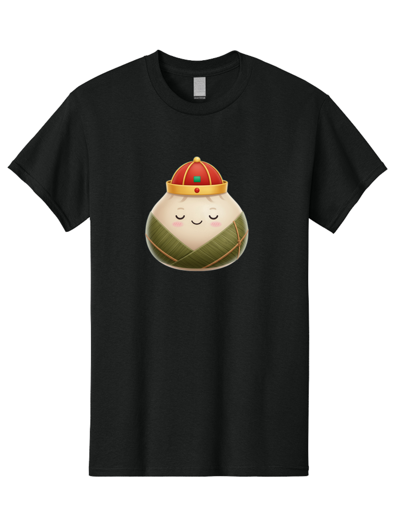 Zongzi-Dumpling-1 Men'S Graphic Tee, 100% Cotton, Comfortable Casual Summer Wear, Machine Washable, Traditional Chinese Food, Rice Dumpling, Wrapped In Bamboo Leaves, Festive Food, Cartoon Character, Smiling Face, Sleeping Expression, Bab607 10