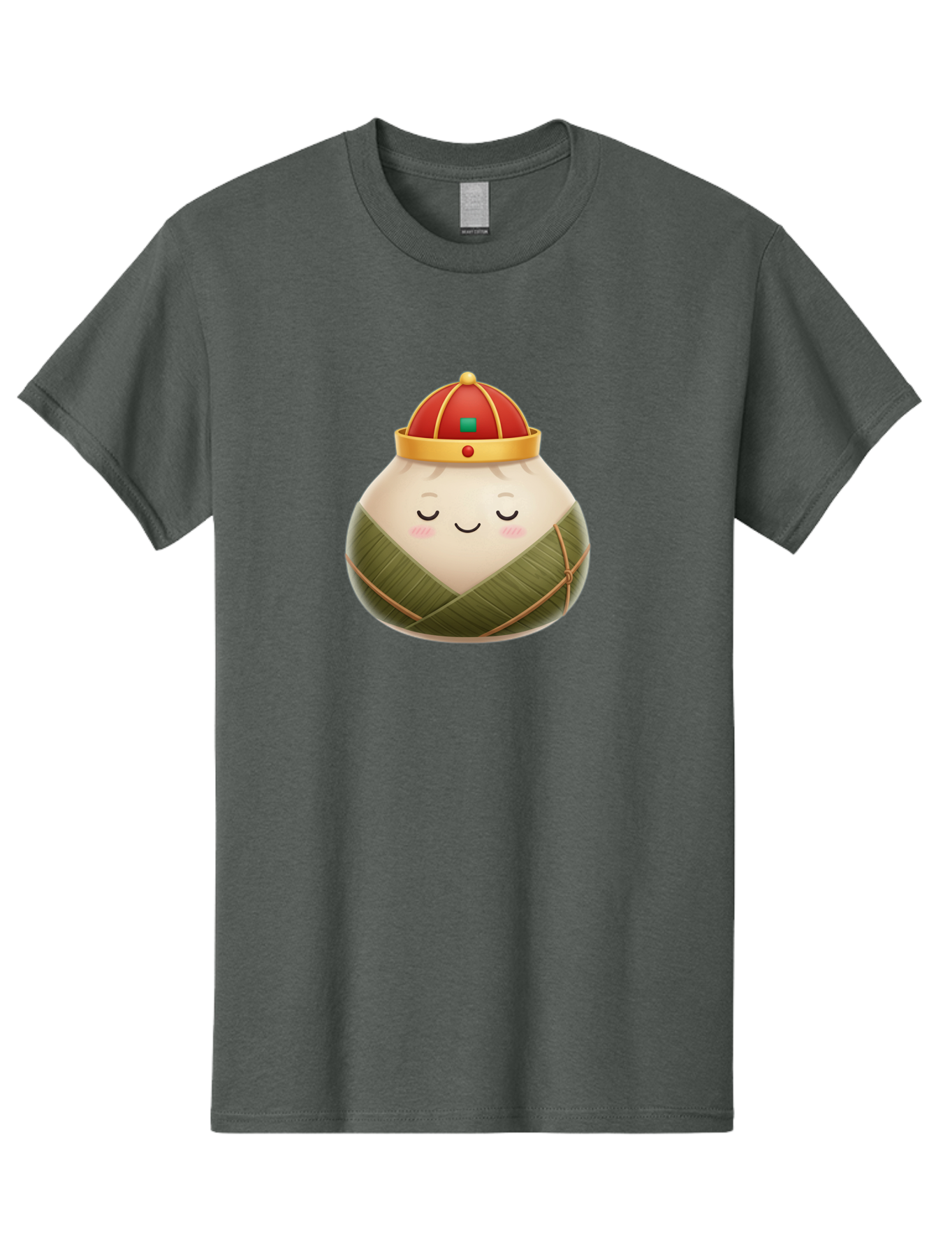 Zongzi-Dumpling-1 Men'S Graphic Tee, 100% Cotton, Comfortable Casual Summer Wear, Machine Washable, Traditional Chinese Food, Rice Dumpling, Wrapped In Bamboo Leaves, Festive Food, Cartoon Character, Smiling Face, Sleeping Expression, Bab607 14