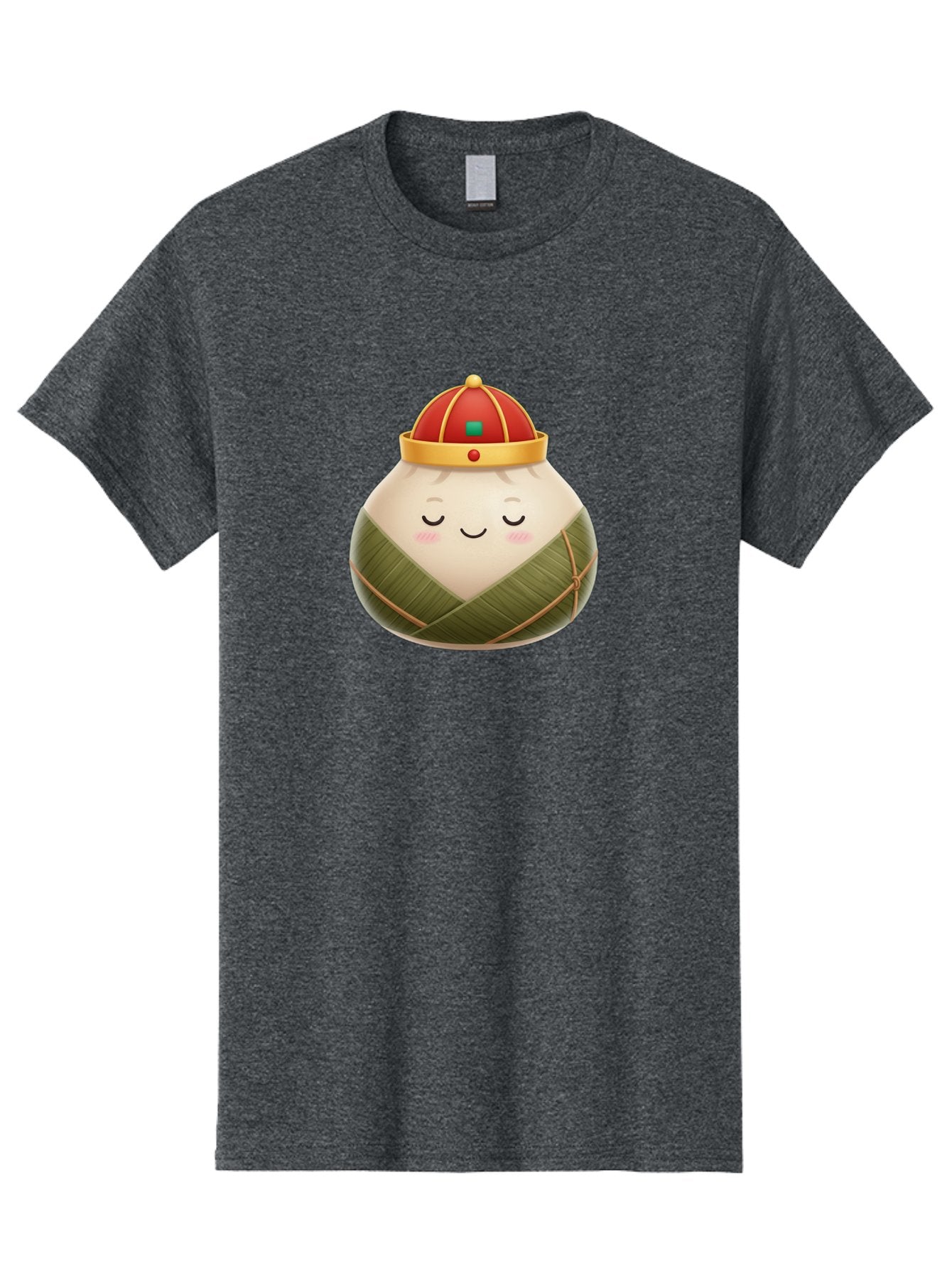Zongzi-Dumpling-1 Men'S Graphic Tee, 100% Cotton, Comfortable Casual Summer Wear, Machine Washable, Traditional Chinese Food, Rice Dumpling, Wrapped In Bamboo Leaves, Festive Food, Cartoon Character, Smiling Face, Sleeping Expression, Bab607 8