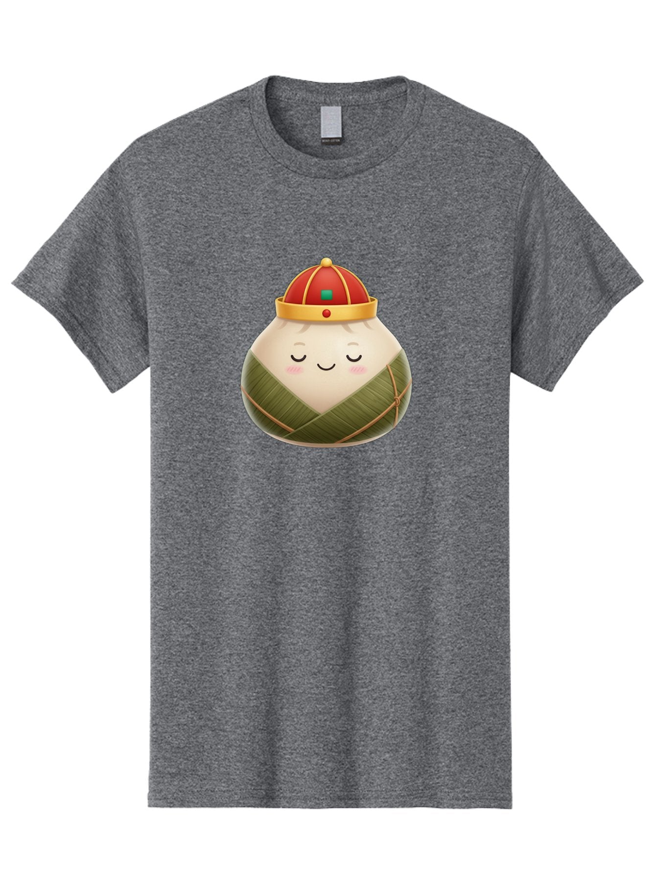 Zongzi-Dumpling-1 Men'S Graphic Tee, 100% Cotton, Comfortable Casual Summer Wear, Machine Washable, Traditional Chinese Food, Rice Dumpling, Wrapped In Bamboo Leaves, Festive Food, Cartoon Character, Smiling Face, Sleeping Expression, Bab607 15