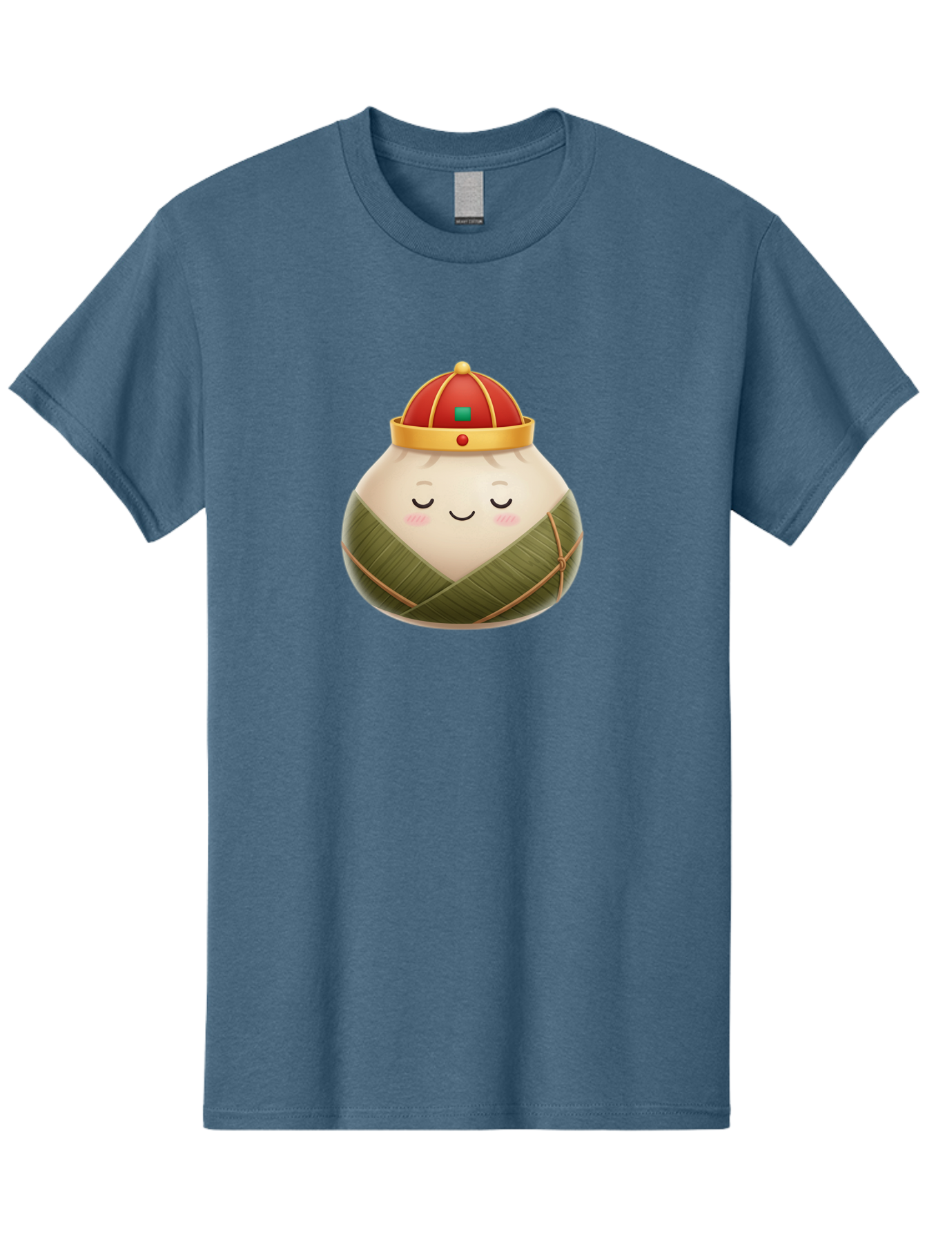 Zongzi-Dumpling-1 Men'S Graphic Tee, 100% Cotton, Comfortable Casual Summer Wear, Machine Washable, Traditional Chinese Food, Rice Dumpling, Wrapped In Bamboo Leaves, Festive Food, Cartoon Character, Smiling Face, Sleeping Expression, Bab607 5