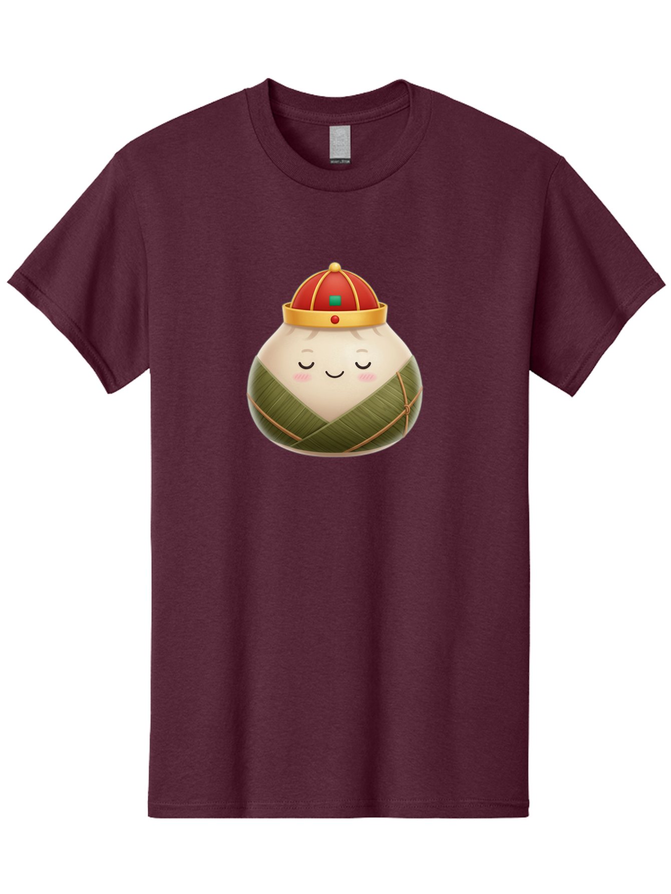 Zongzi-Dumpling-1 Men'S Graphic Tee, 100% Cotton, Comfortable Casual Summer Wear, Machine Washable, Traditional Chinese Food, Rice Dumpling, Wrapped In Bamboo Leaves, Festive Food, Cartoon Character, Smiling Face, Sleeping Expression, Bab607 12
