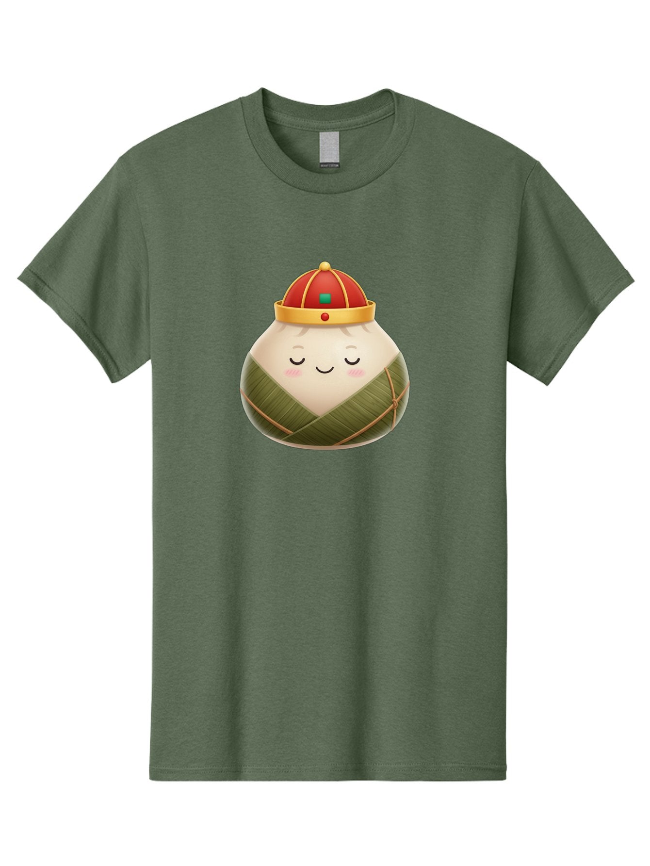 Zongzi-Dumpling-1 Men'S Graphic Tee, 100% Cotton, Comfortable Casual Summer Wear, Machine Washable, Traditional Chinese Food, Rice Dumpling, Wrapped In Bamboo Leaves, Festive Food, Cartoon Character, Smiling Face, Sleeping Expression, Bab607 12
