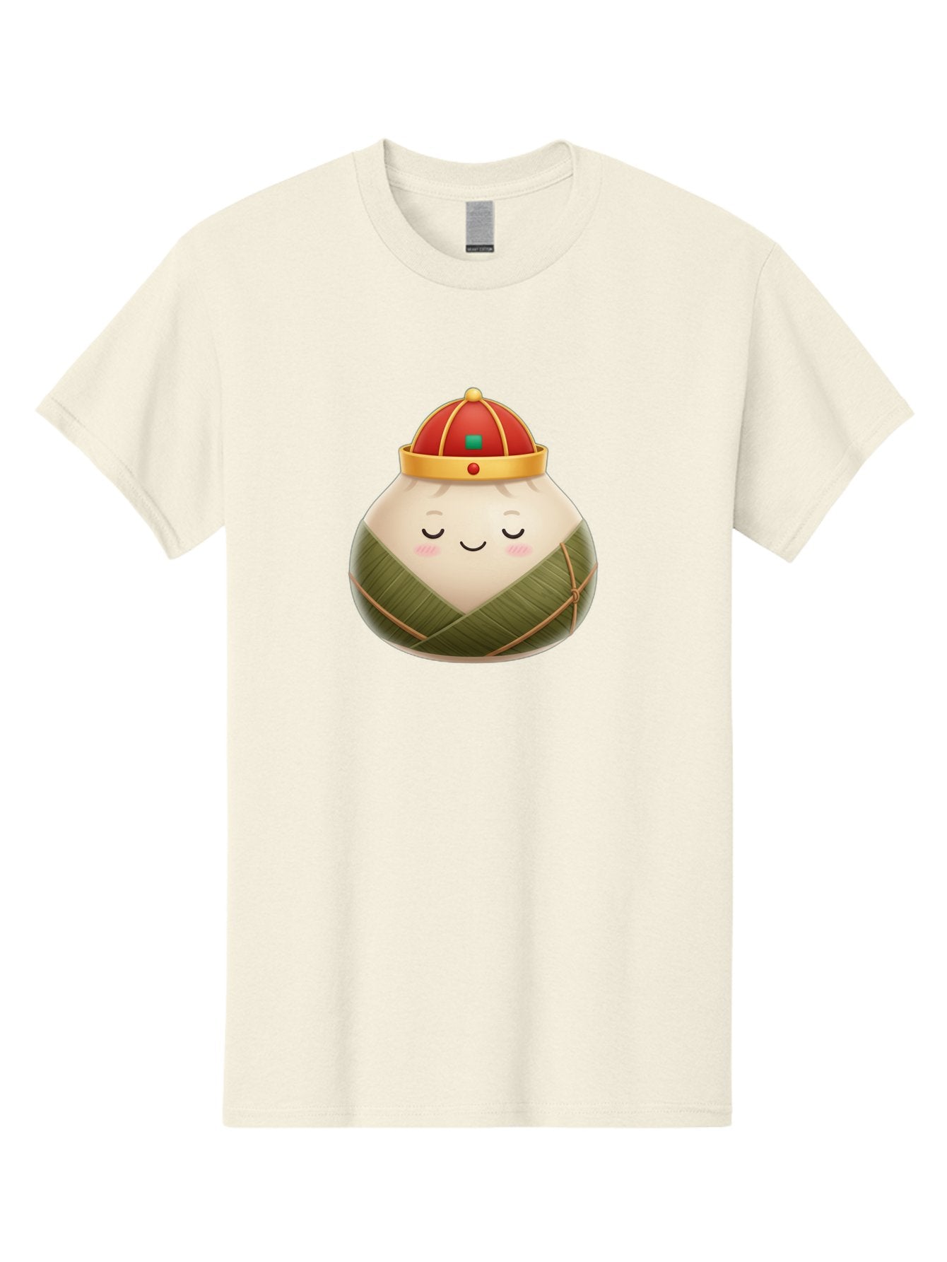 Zongzi-Dumpling-1 Men'S Graphic Tee, 100% Cotton, Comfortable Casual Summer Wear, Machine Washable, Traditional Chinese Food, Rice Dumpling, Wrapped In Bamboo Leaves, Festive Food, Cartoon Character, Smiling Face, Sleeping Expression, Bab607 13
