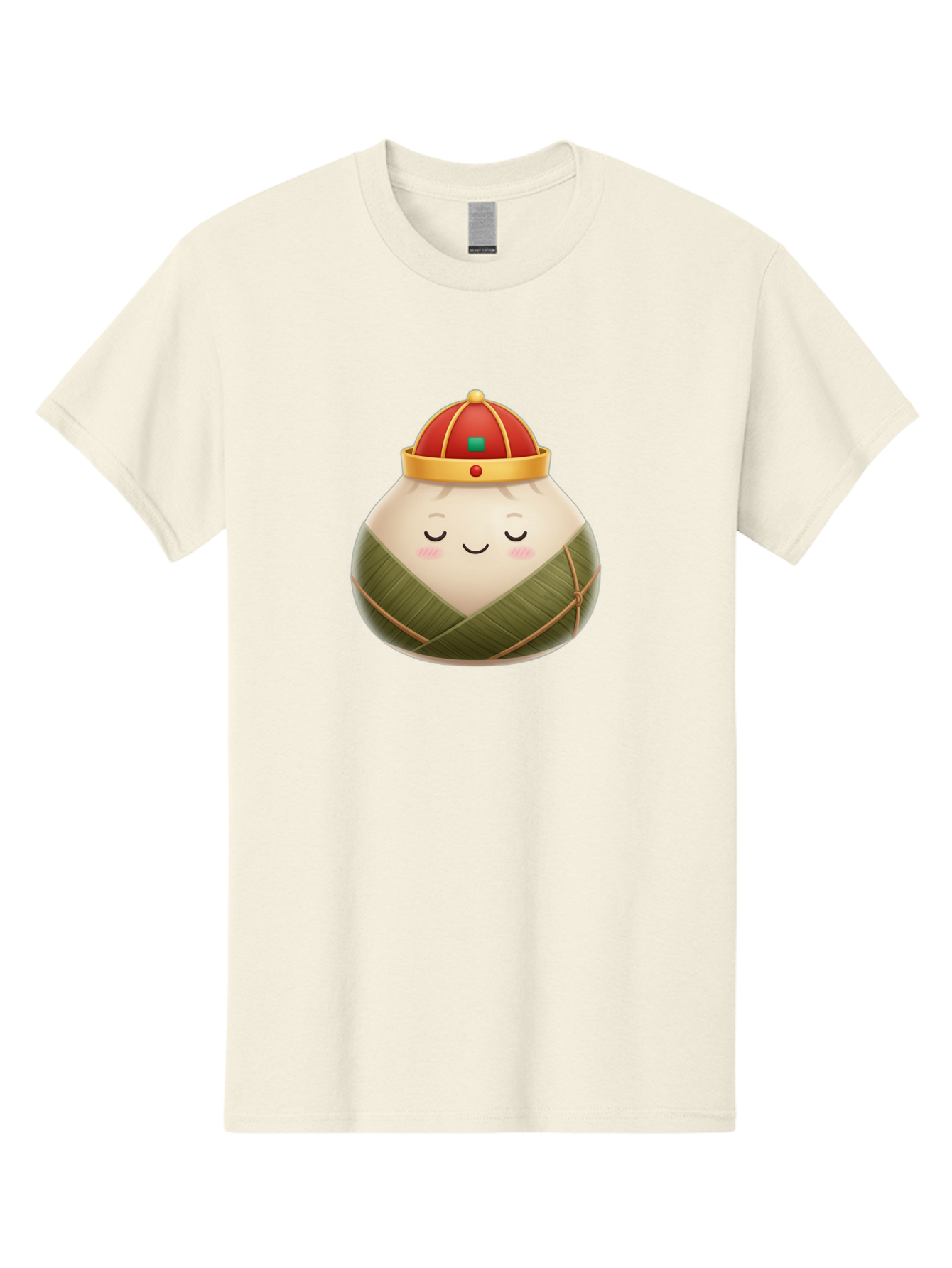 Zongzi-Dumpling-1 Men'S Graphic Tee, 100% Cotton, Comfortable Casual Summer Wear, Machine Washable, Traditional Chinese Food, Rice Dumpling, Wrapped In Bamboo Leaves, Festive Food, Cartoon Character, Smiling Face, Sleeping Expression, Bab607 15