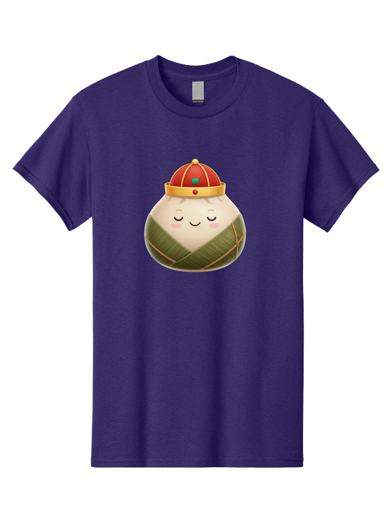 Zongzi-Dumpling-1 Men'S Graphic Tee, 100% Cotton, Comfortable Casual Summer Wear, Machine Washable, Traditional Chinese Food, Rice Dumpling, Wrapped In Bamboo Leaves, Festive Food, Cartoon Character, Smiling Face, Sleeping Expression, Bab607 6