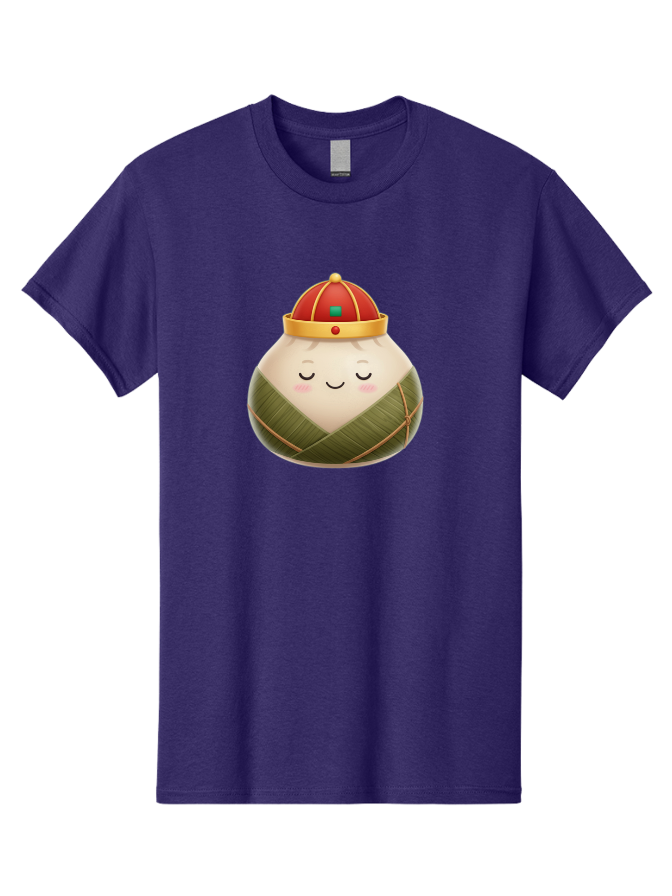 Zongzi-Dumpling-1 Men'S Graphic Tee, 100% Cotton, Comfortable Casual Summer Wear, Machine Washable, Traditional Chinese Food, Rice Dumpling, Wrapped In Bamboo Leaves, Festive Food, Cartoon Character, Smiling Face, Sleeping Expression, Bab607 7