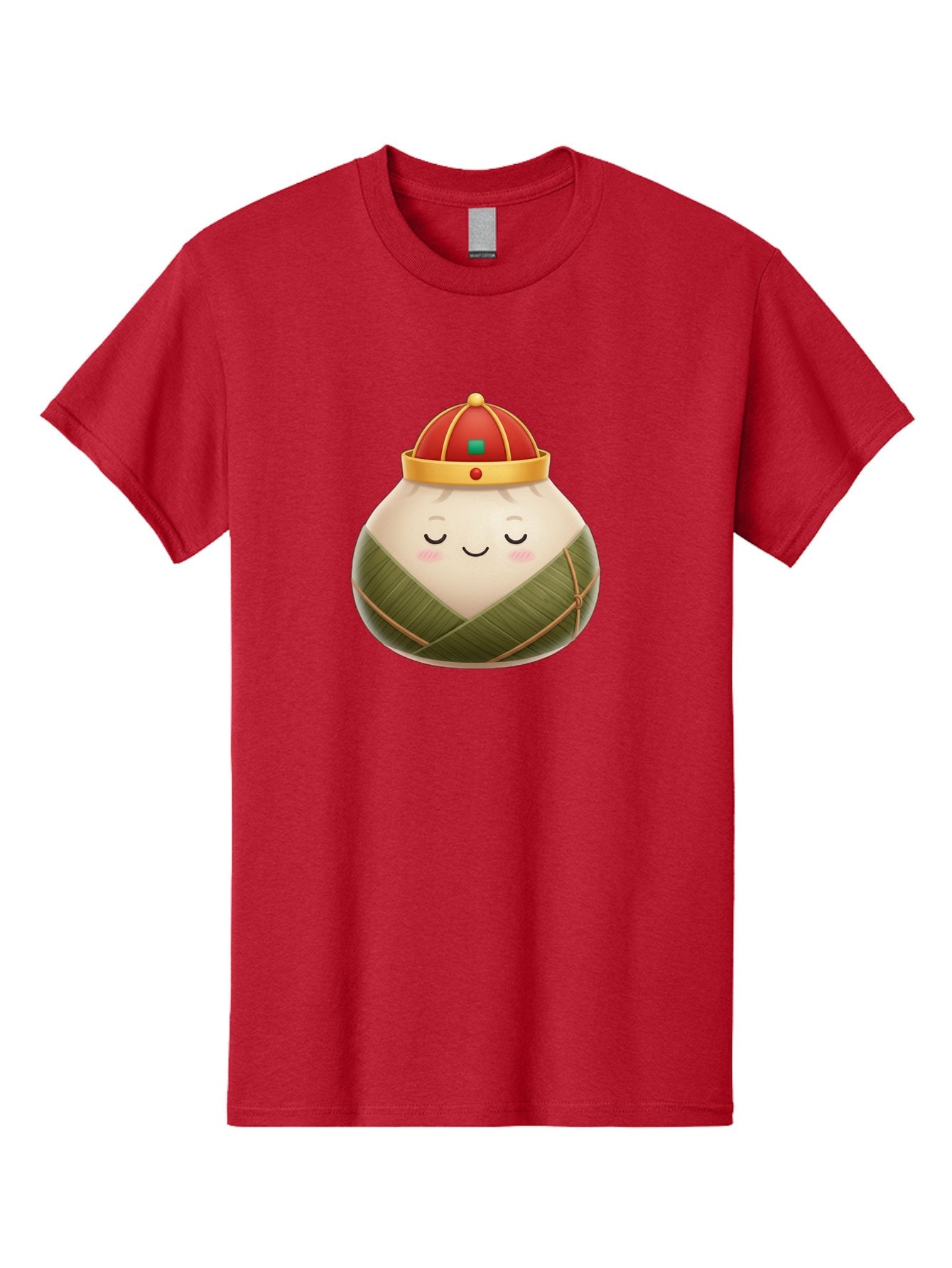 Zongzi-Dumpling-1 Men'S Graphic Tee, 100% Cotton, Comfortable Casual Summer Wear, Machine Washable, Traditional Chinese Food, Rice Dumpling, Wrapped In Bamboo Leaves, Festive Food, Cartoon Character, Smiling Face, Sleeping Expression, Bab607 14