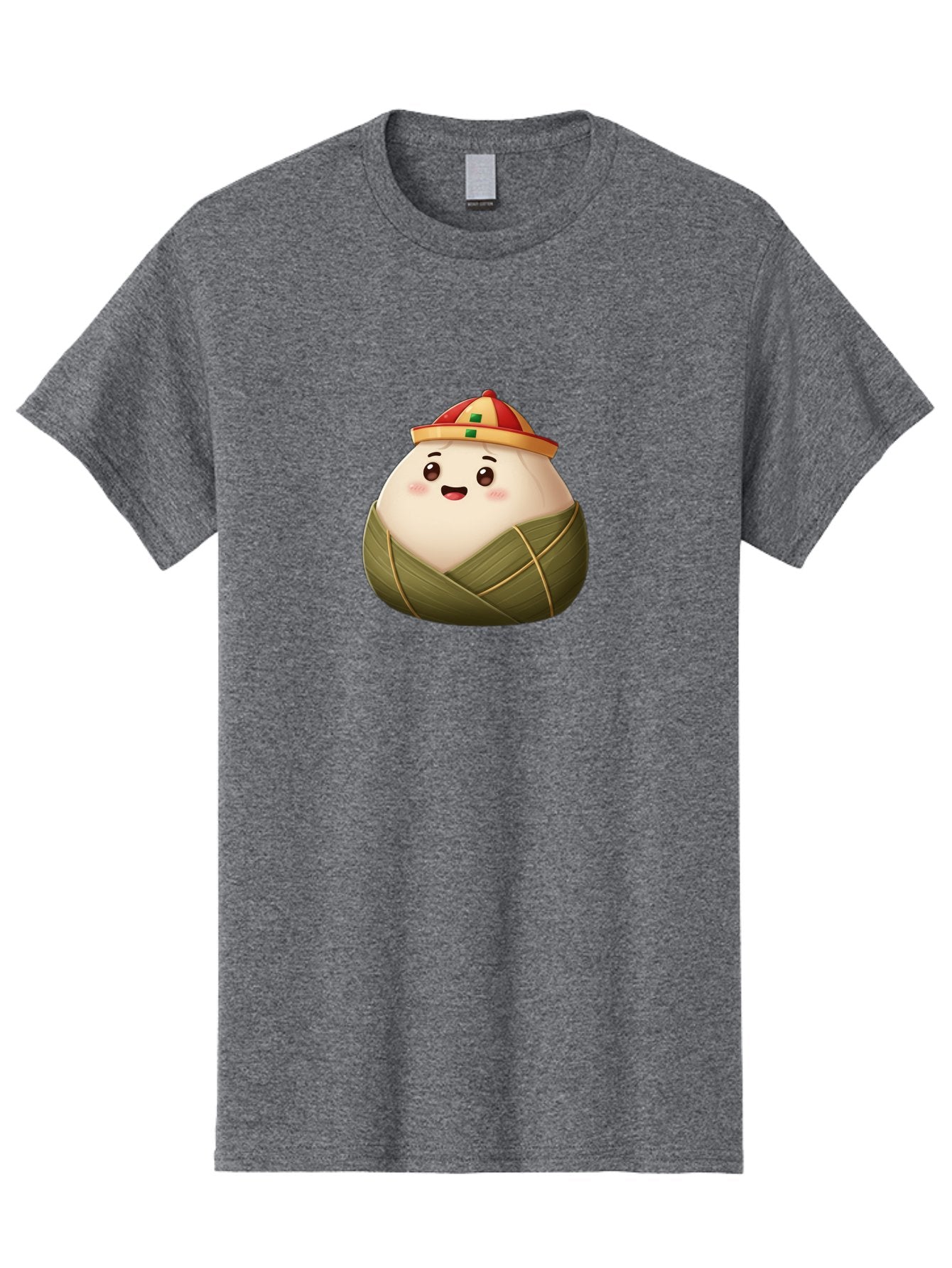 Zongzi-Dumpling Men'S Graphic Tee, 100% Cotton, Comfortable Casual Summer Wear, Machine Washable, Cartoon Dumpling, Kawaii Food, Chinese Cuisine, Zongzi, Traditional Dish, Festive Food, Glutinous Rice Dumpling, Asian Culture, Happy Face, Bab608 11