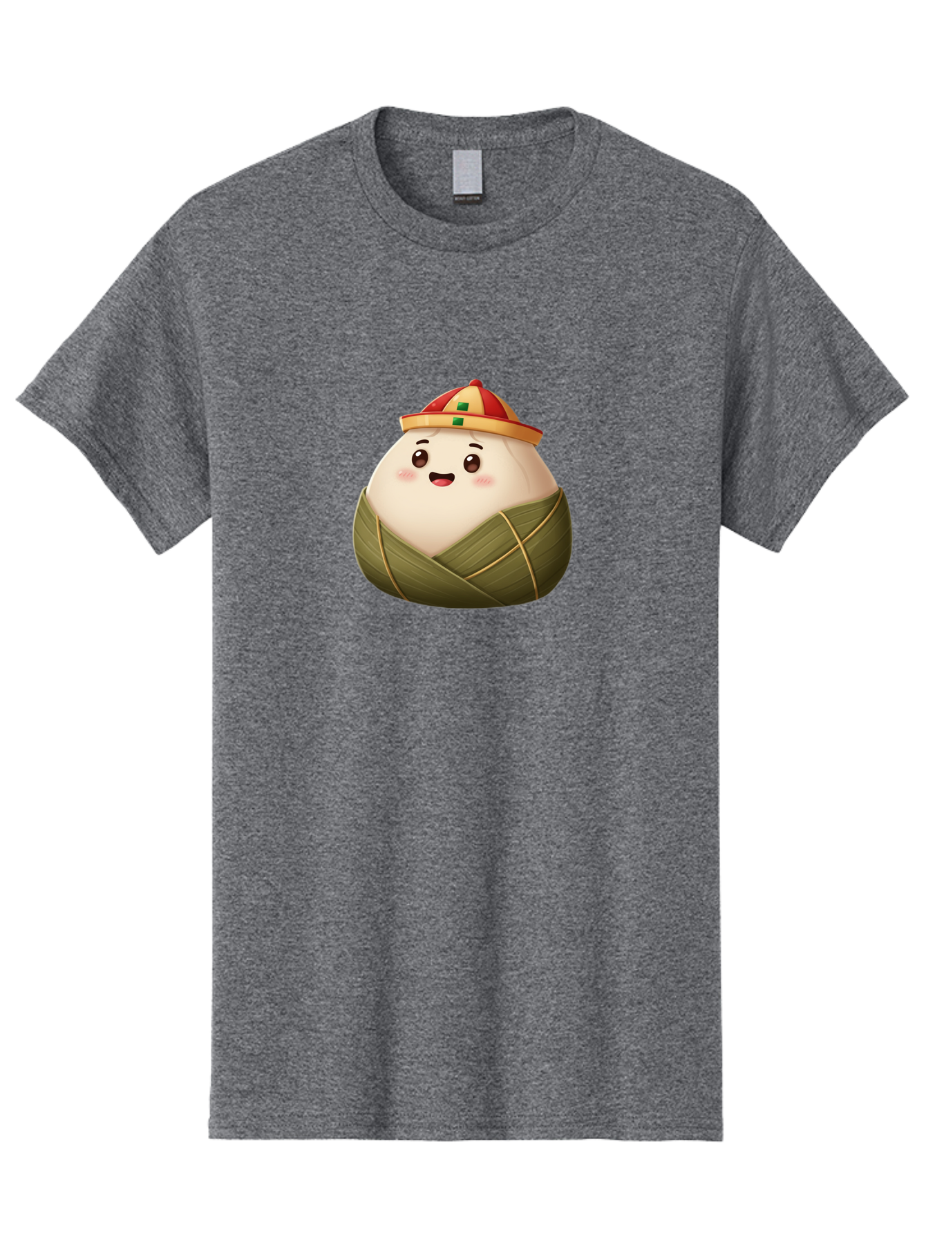 Zongzi-Dumpling Men'S Graphic Tee, 100% Cotton, Comfortable Casual Summer Wear, Machine Washable, Cartoon Dumpling, Kawaii Food, Chinese Cuisine, Zongzi, Traditional Dish, Festive Food, Glutinous Rice Dumpling, Asian Culture, Happy Face, Bab608 4
