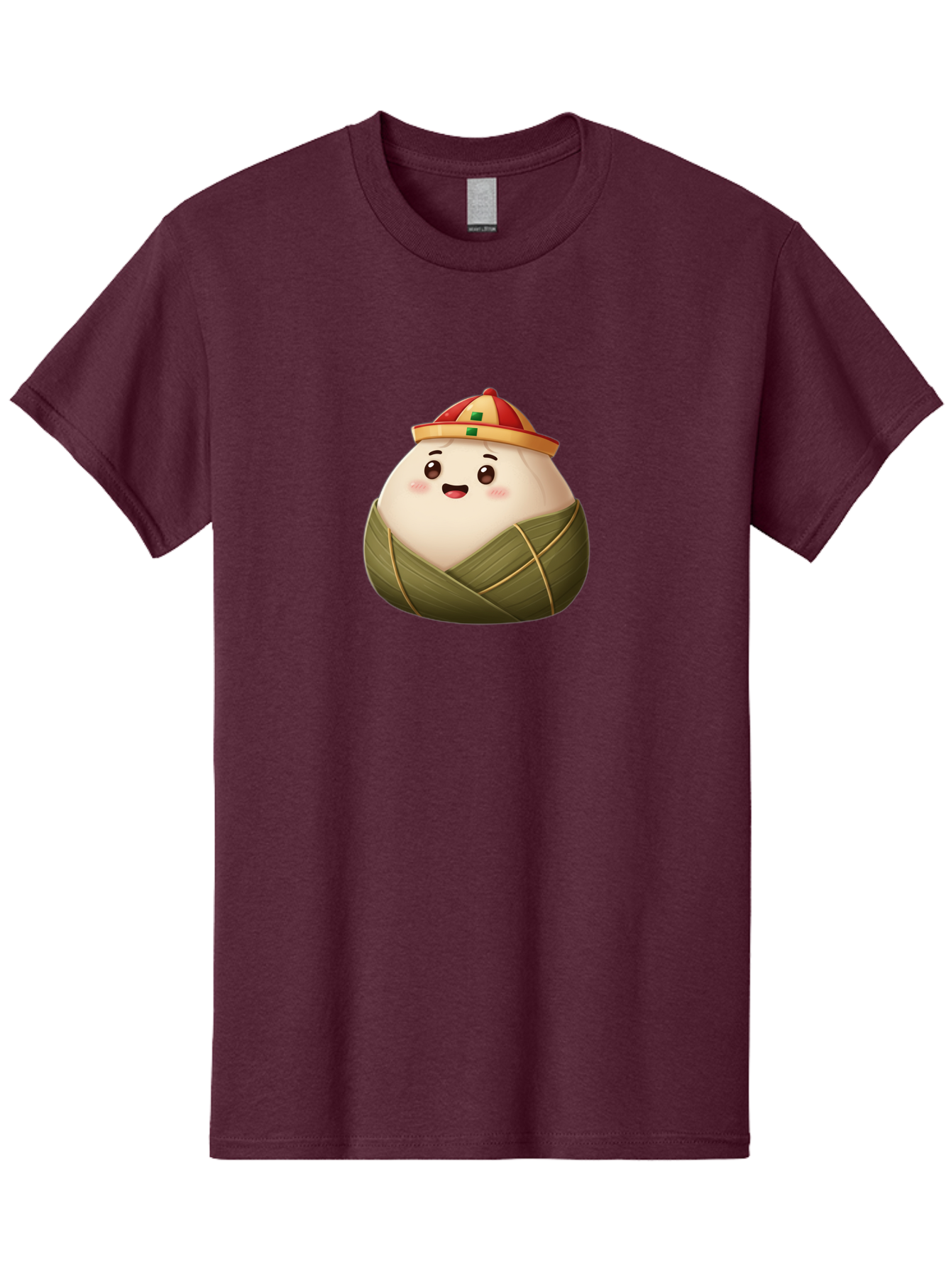 Zongzi-Dumpling Men'S Graphic Tee, 100% Cotton, Comfortable Casual Summer Wear, Machine Washable, Cartoon Dumpling, Kawaii Food, Chinese Cuisine, Zongzi, Traditional Dish, Festive Food, Glutinous Rice Dumpling, Asian Culture, Happy Face, Bab608