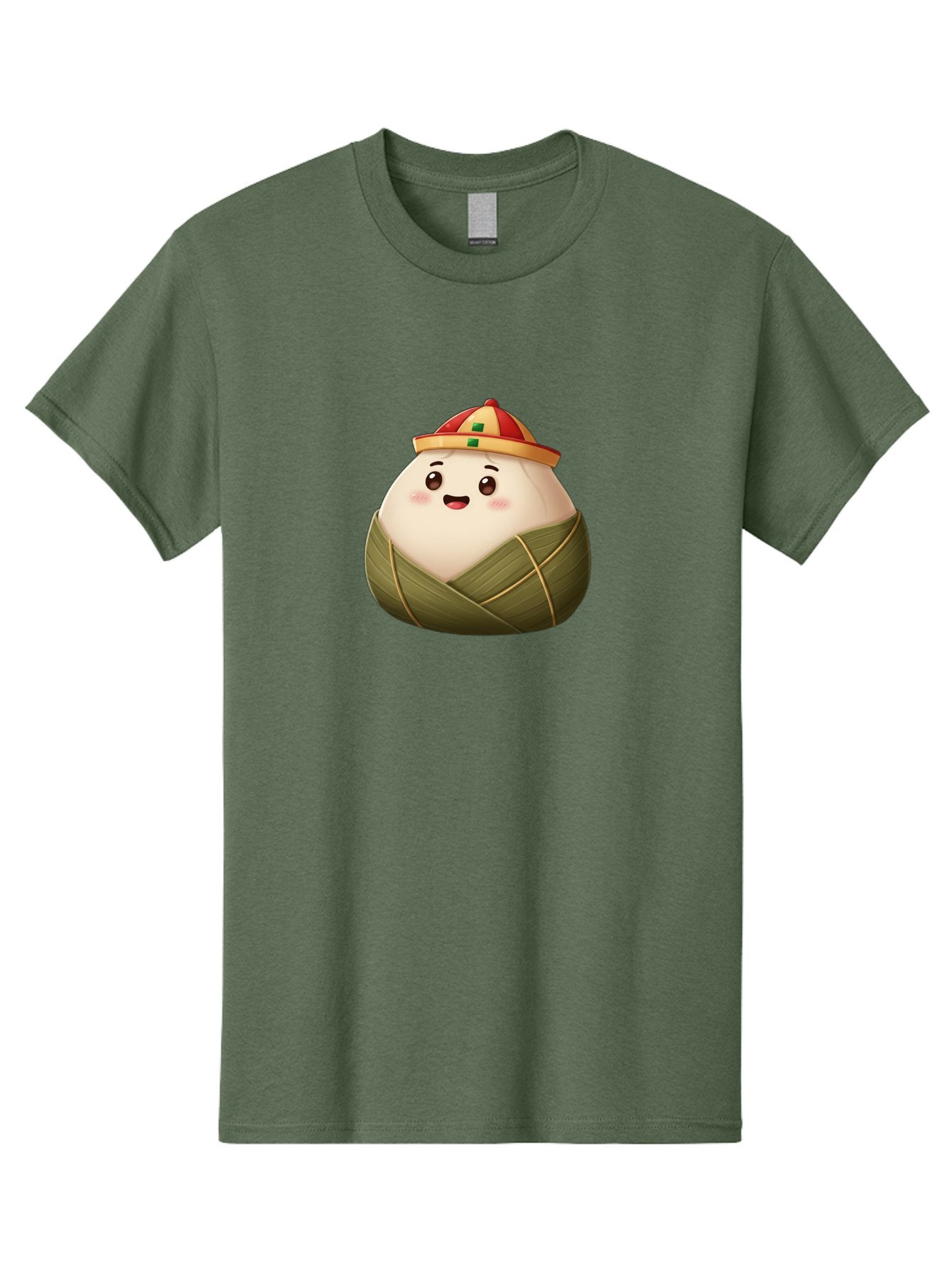 Zongzi-Dumpling Men'S Graphic Tee, 100% Cotton, Comfortable Casual Summer Wear, Machine Washable, Cartoon Dumpling, Kawaii Food, Chinese Cuisine, Zongzi, Traditional Dish, Festive Food, Glutinous Rice Dumpling, Asian Culture, Happy Face, Bab608 9