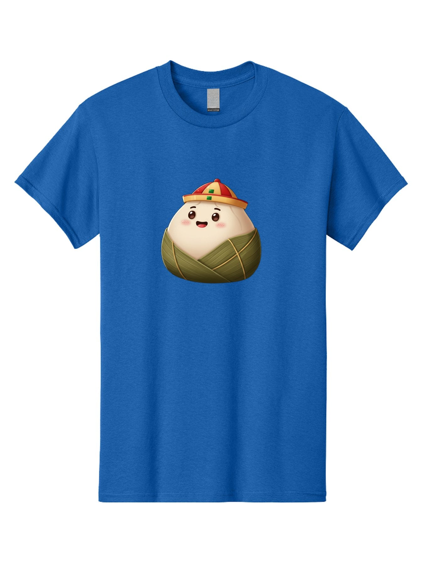 Zongzi-Dumpling Men'S Graphic Tee, 100% Cotton, Comfortable Casual Summer Wear, Machine Washable, Cartoon Dumpling, Kawaii Food, Chinese Cuisine, Zongzi, Traditional Dish, Festive Food, Glutinous Rice Dumpling, Asian Culture, Happy Face, Bab608