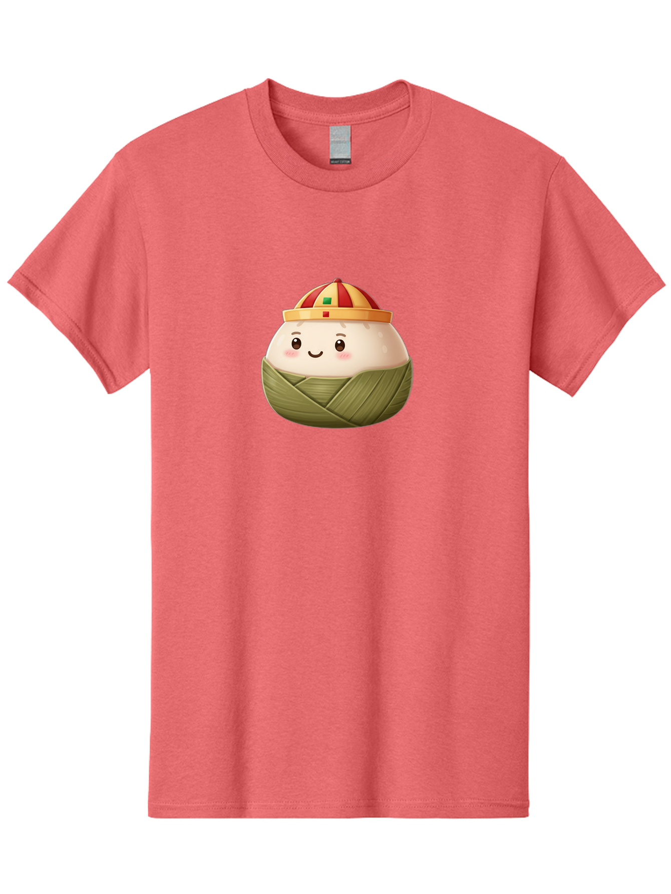 Zongzi Men'S Graphic Tee, 100% Cotton, Comfortable Casual Summer Wear, Machine Washable, Cartoon Dumpling, Chinese Cuisine, Wrapped In Leaves, Smiling Face, Festive Hat, Traditional Food, Cultural Heritage, Asian Delicacy, Cute Character Bab609 15