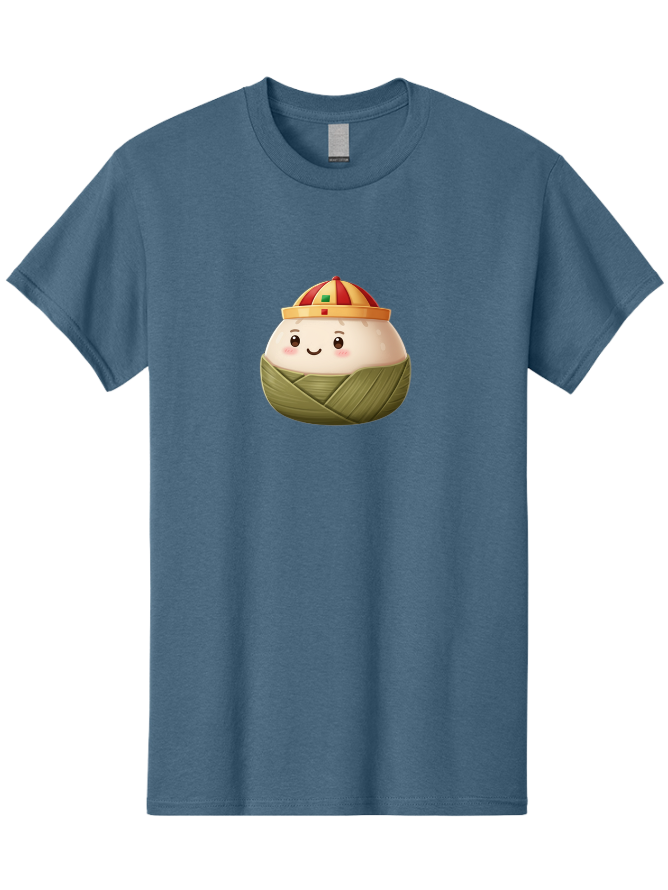 Zongzi Men'S Graphic Tee, 100% Cotton, Comfortable Casual Summer Wear, Machine Washable, Cartoon Dumpling, Chinese Cuisine, Wrapped In Leaves, Smiling Face, Festive Hat, Traditional Food, Cultural Heritage, Asian Delicacy, Cute Character Bab609 13
