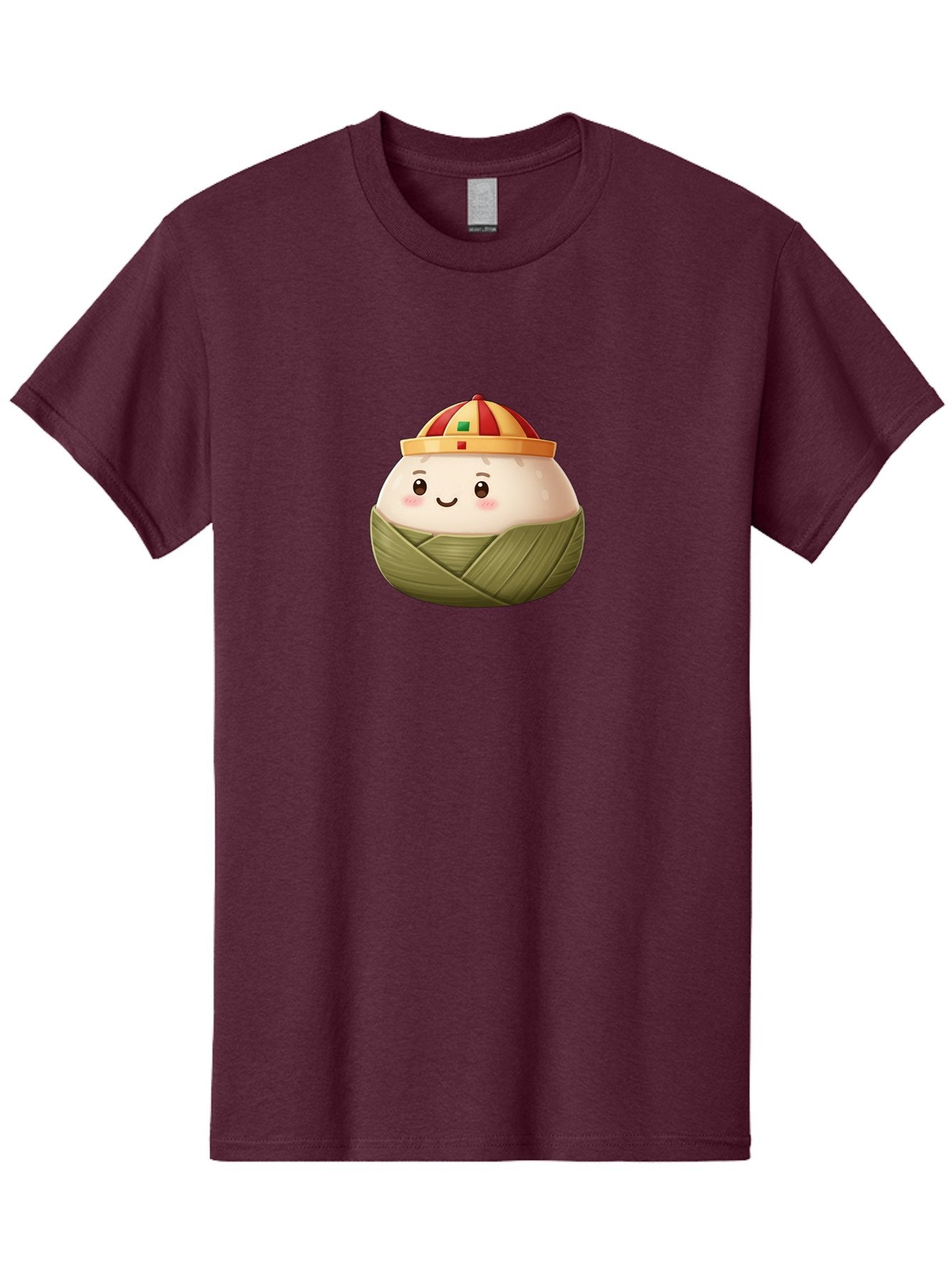 Zongzi Men'S Graphic Tee, 100% Cotton, Comfortable Casual Summer Wear, Machine Washable, Cartoon Dumpling, Chinese Cuisine, Wrapped In Leaves, Smiling Face, Festive Hat, Traditional Food, Cultural Heritage, Asian Delicacy, Cute Character Bab609 15