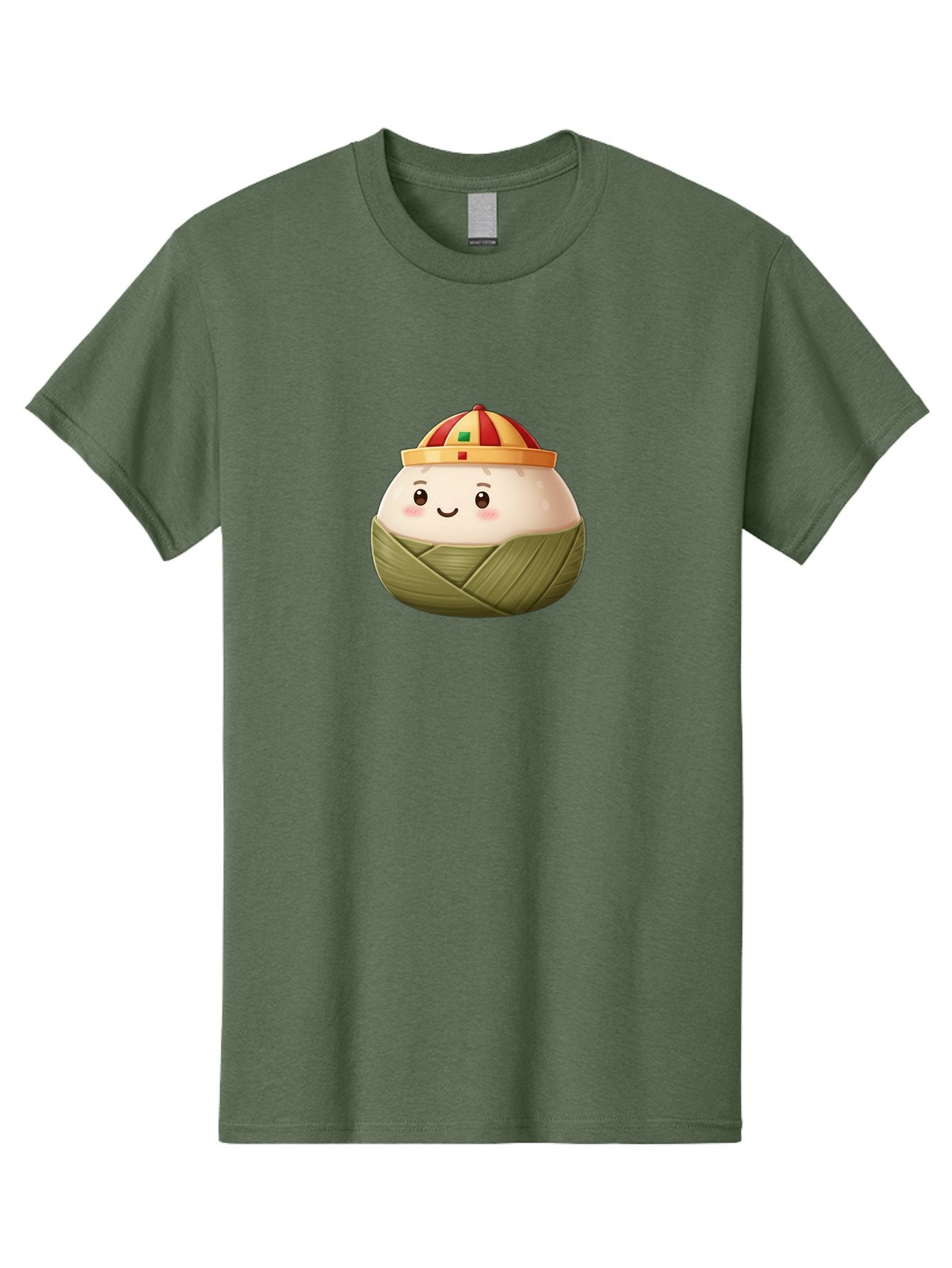 Zongzi Men'S Graphic Tee, 100% Cotton, Comfortable Casual Summer Wear, Machine Washable, Cartoon Dumpling, Chinese Cuisine, Wrapped In Leaves, Smiling Face, Festive Hat, Traditional Food, Cultural Heritage, Asian Delicacy, Cute Character Bab609 11