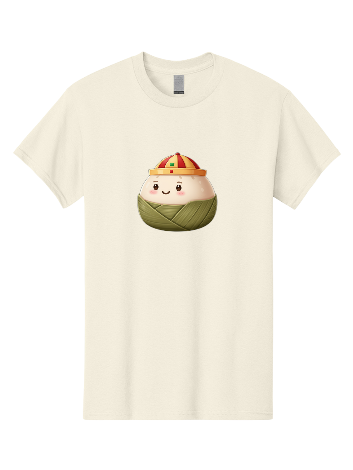 Zongzi Men'S Graphic Tee, 100% Cotton, Comfortable Casual Summer Wear, Machine Washable, Cartoon Dumpling, Chinese Cuisine, Wrapped In Leaves, Smiling Face, Festive Hat, Traditional Food, Cultural Heritage, Asian Delicacy, Cute Character Bab609 8