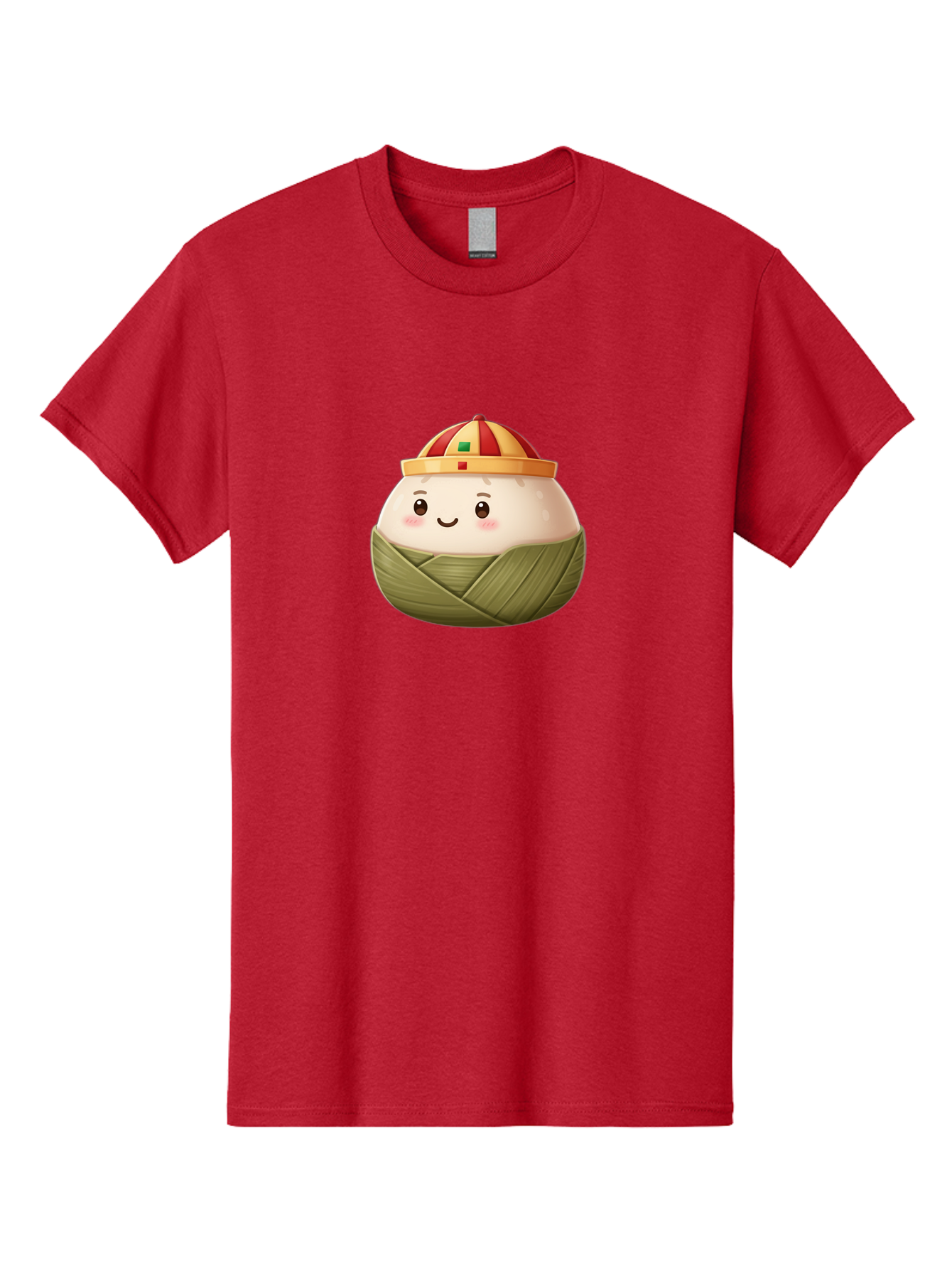 Zongzi Men'S Graphic Tee, 100% Cotton, Comfortable Casual Summer Wear, Machine Washable, Cartoon Dumpling, Chinese Cuisine, Wrapped In Leaves, Smiling Face, Festive Hat, Traditional Food, Cultural Heritage, Asian Delicacy, Cute Character Bab609 7