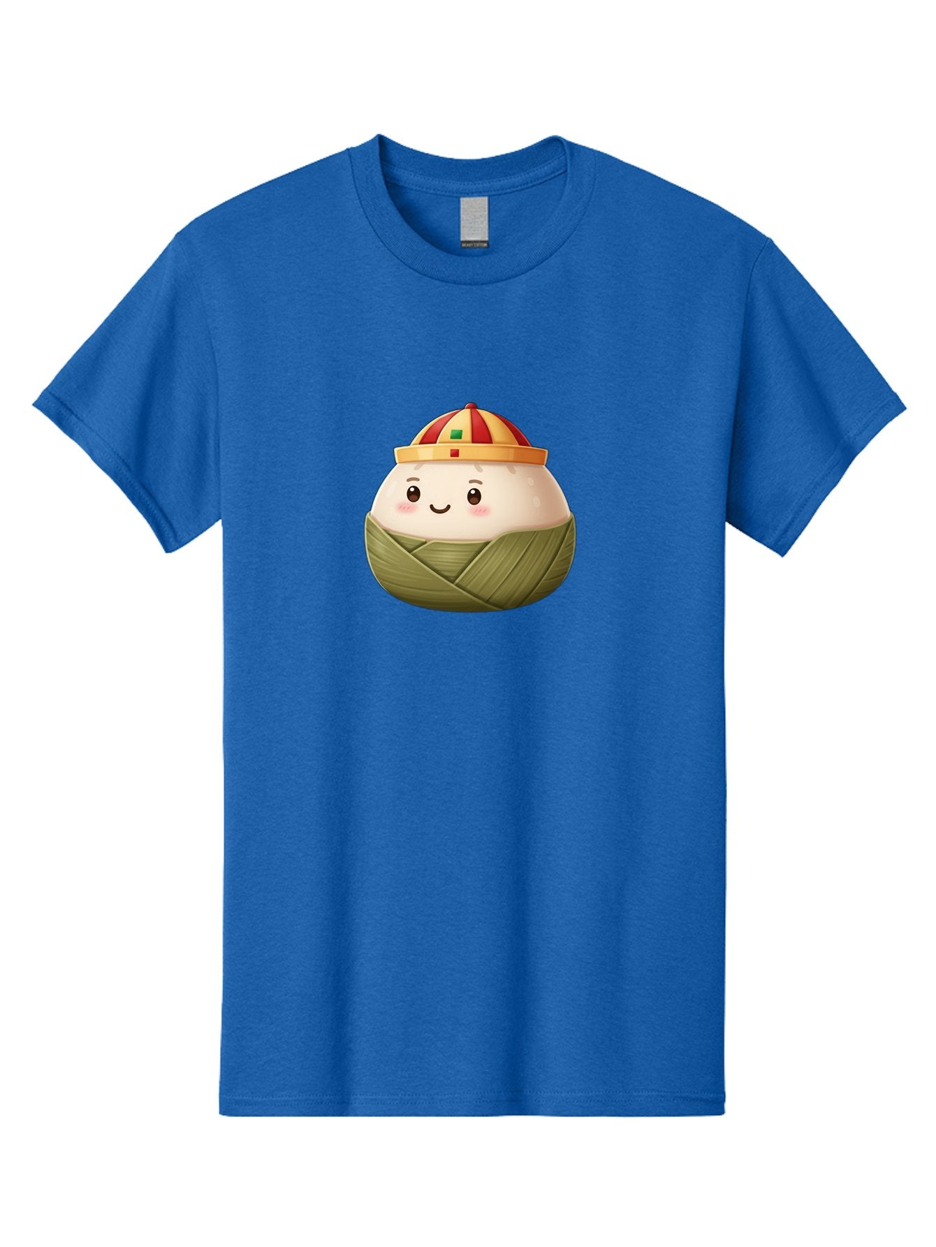 Zongzi Men'S Graphic Tee, 100% Cotton, Comfortable Casual Summer Wear, Machine Washable, Cartoon Dumpling, Chinese Cuisine, Wrapped In Leaves, Smiling Face, Festive Hat, Traditional Food, Cultural Heritage, Asian Delicacy, Cute Character Bab609