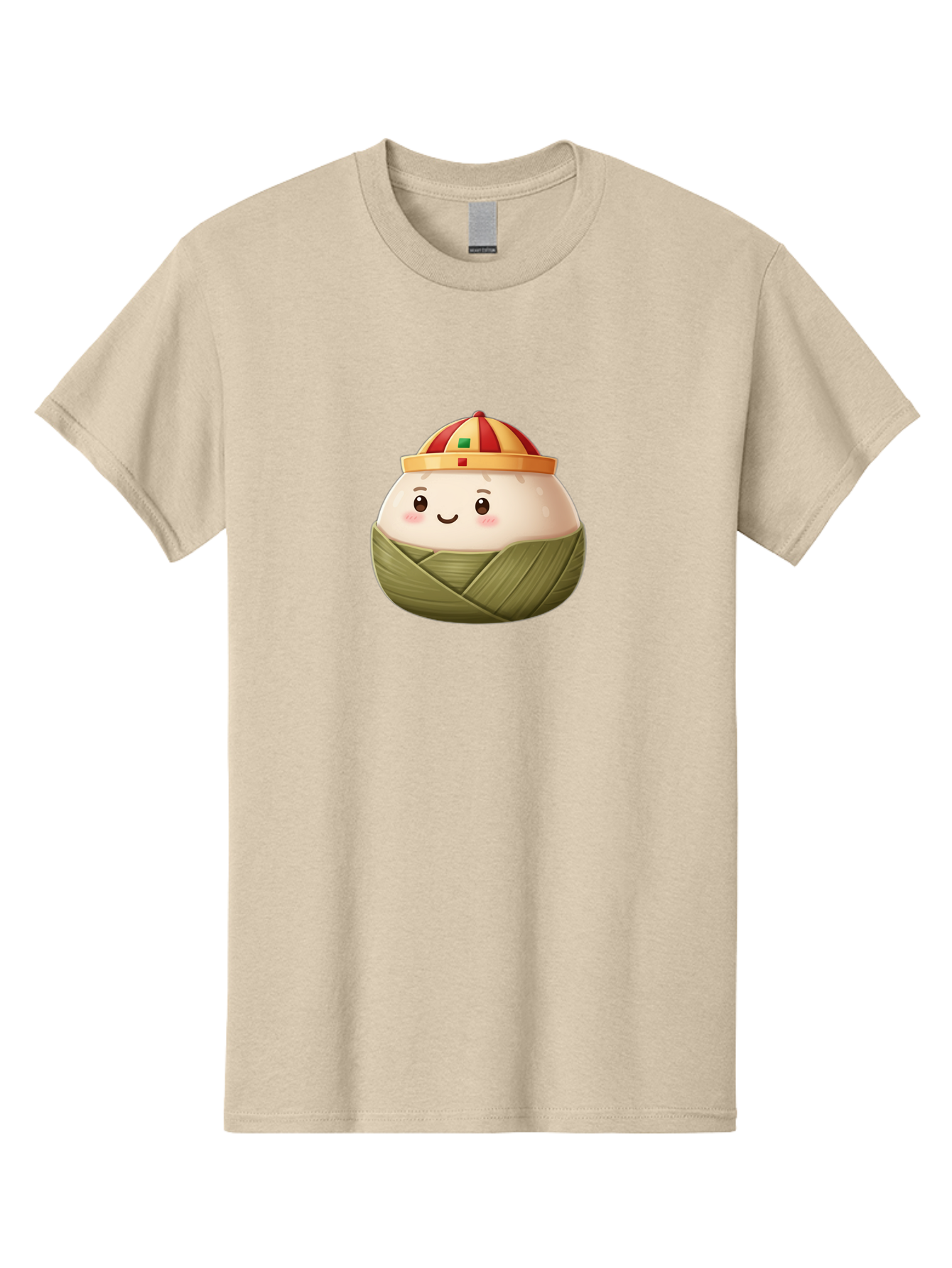 Zongzi Men'S Graphic Tee, 100% Cotton, Comfortable Casual Summer Wear, Machine Washable, Cartoon Dumpling, Chinese Cuisine, Wrapped In Leaves, Smiling Face, Festive Hat, Traditional Food, Cultural Heritage, Asian Delicacy, Cute Character Bab609 10