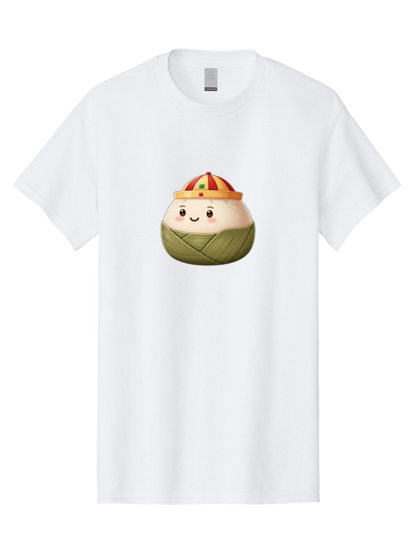 Zongzi Men'S Graphic Tee, 100% Cotton, Comfortable Casual Summer Wear, Machine Washable, Cartoon Dumpling, Chinese Cuisine, Wrapped In Leaves, Smiling Face, Festive Hat, Traditional Food, Cultural Heritage, Asian Delicacy, Cute Character Bab609 14