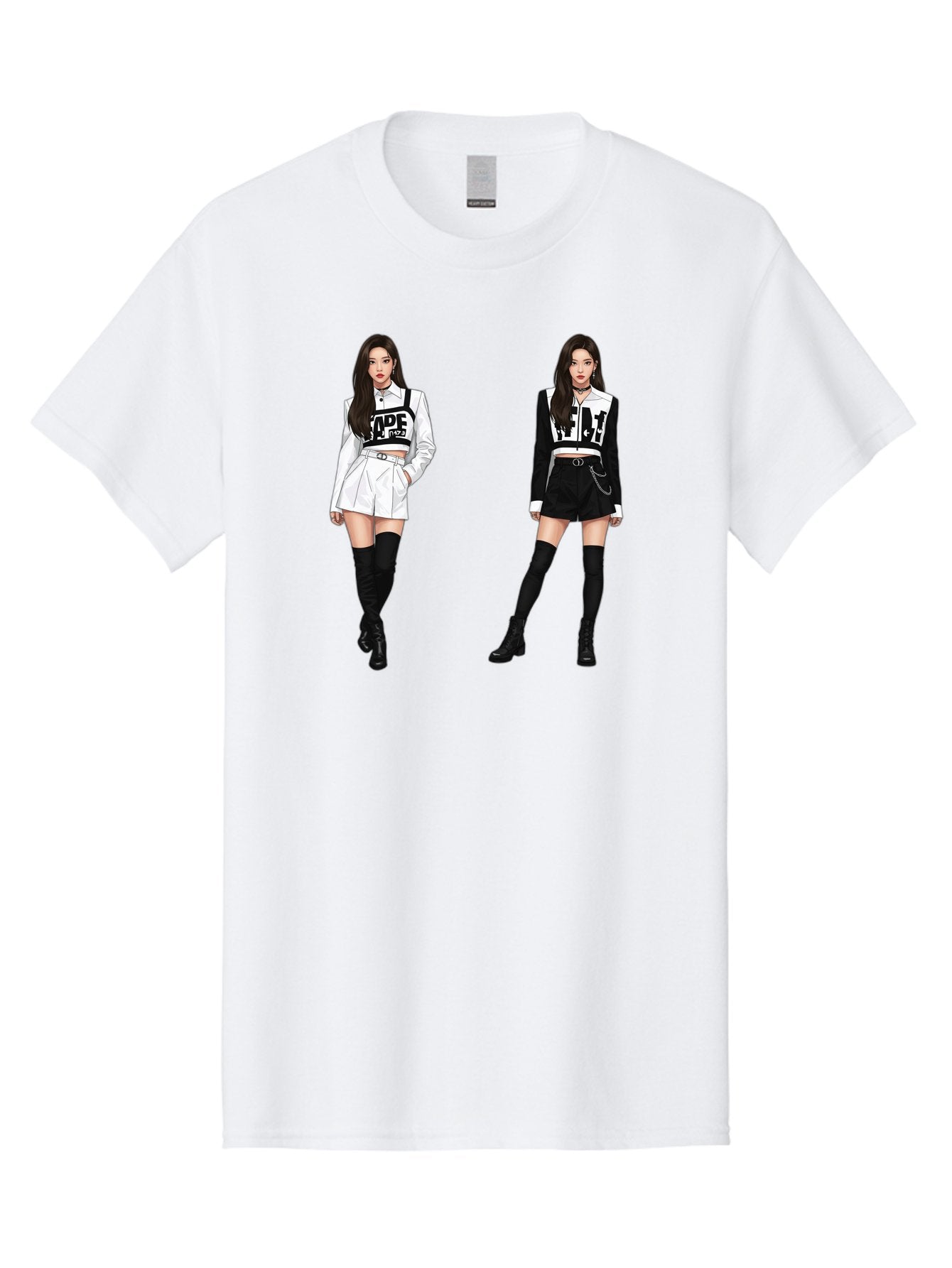 Aape-By-Baperama Men'S Graphic Tee, 100% Cotton, Comfortable Casual Summer Wear, Machine Washable, Fashion Illustration, Aape Clothing, Streetwear Style, Edgy Look, Bold Graphics, Monochrome Aesthetic, High-Contrast Visuals, Long Boots Bab616 15