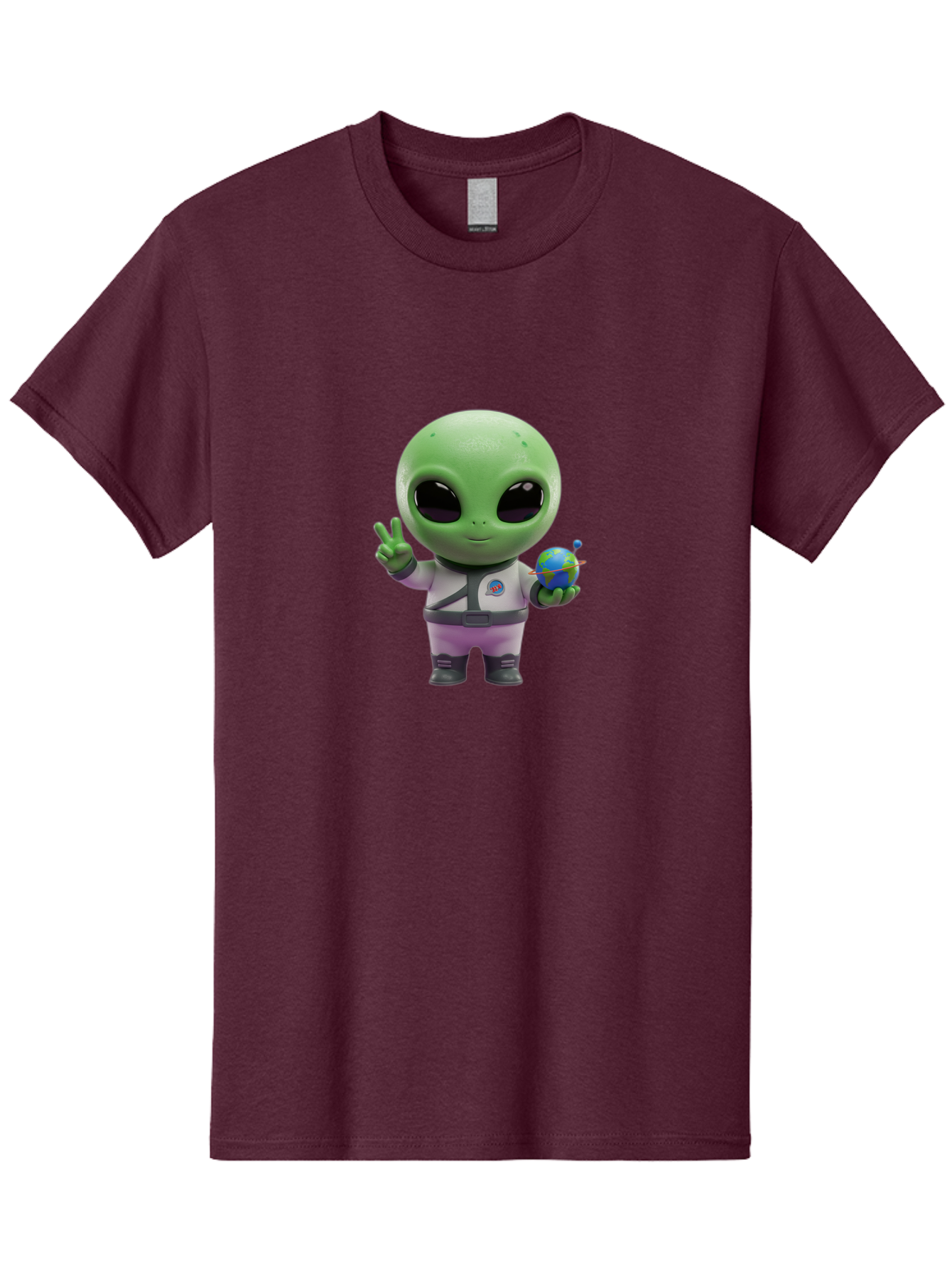 Alien-Astronaut Men'S Graphic Tee, 100% Cotton, Comfortable Casual Summer Wear, Machine Washable, Cartoon Alien, Astronaut Costume, Peace Sign, Earth Globe, Space Exploration, Friendly Extraterrestrial, Sci-Fi Character, Bab621 11